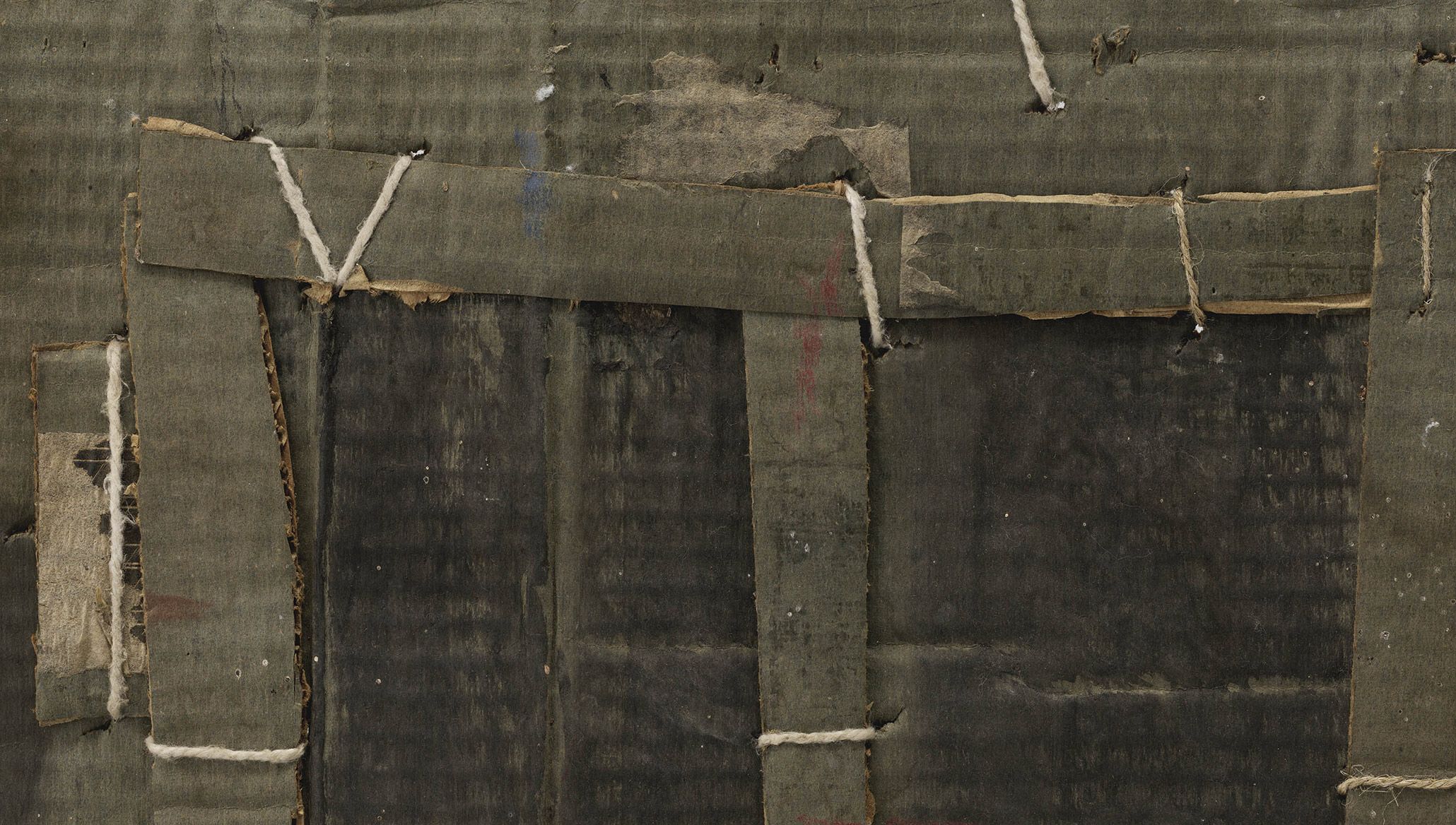 A detail of an untitled paper work by James Castle not dated