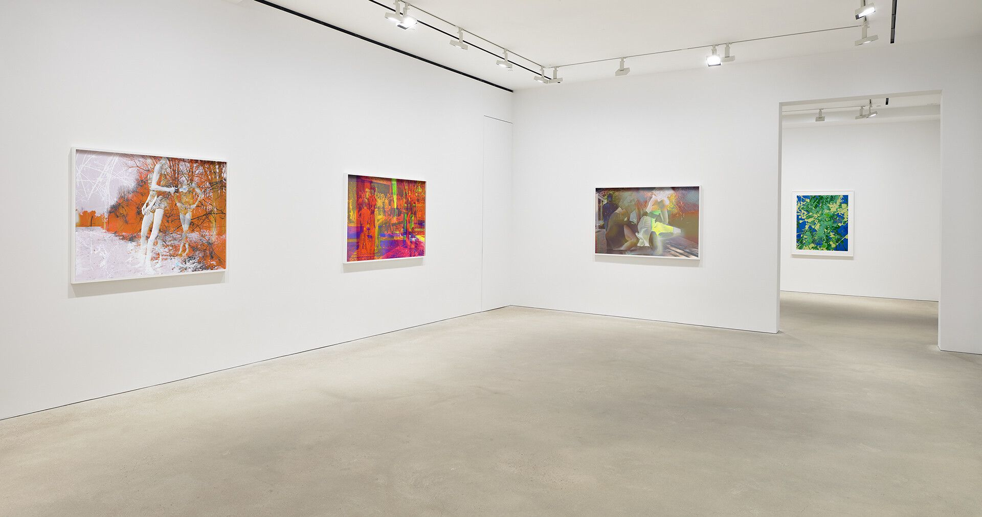 An installation view of an exhibition titled James Welling: Metamorphosis at David Zwirner, Hong Kong, in 2021.