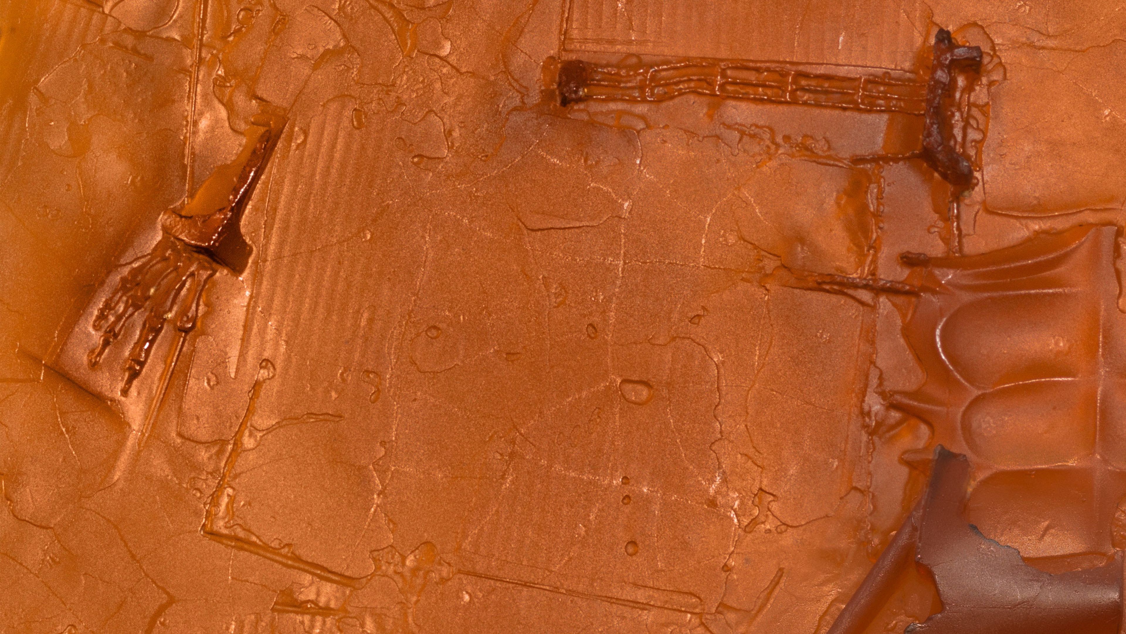 A detail from the work titled Private Dancer (Amber) by Andra Ursuţa, circa 2025