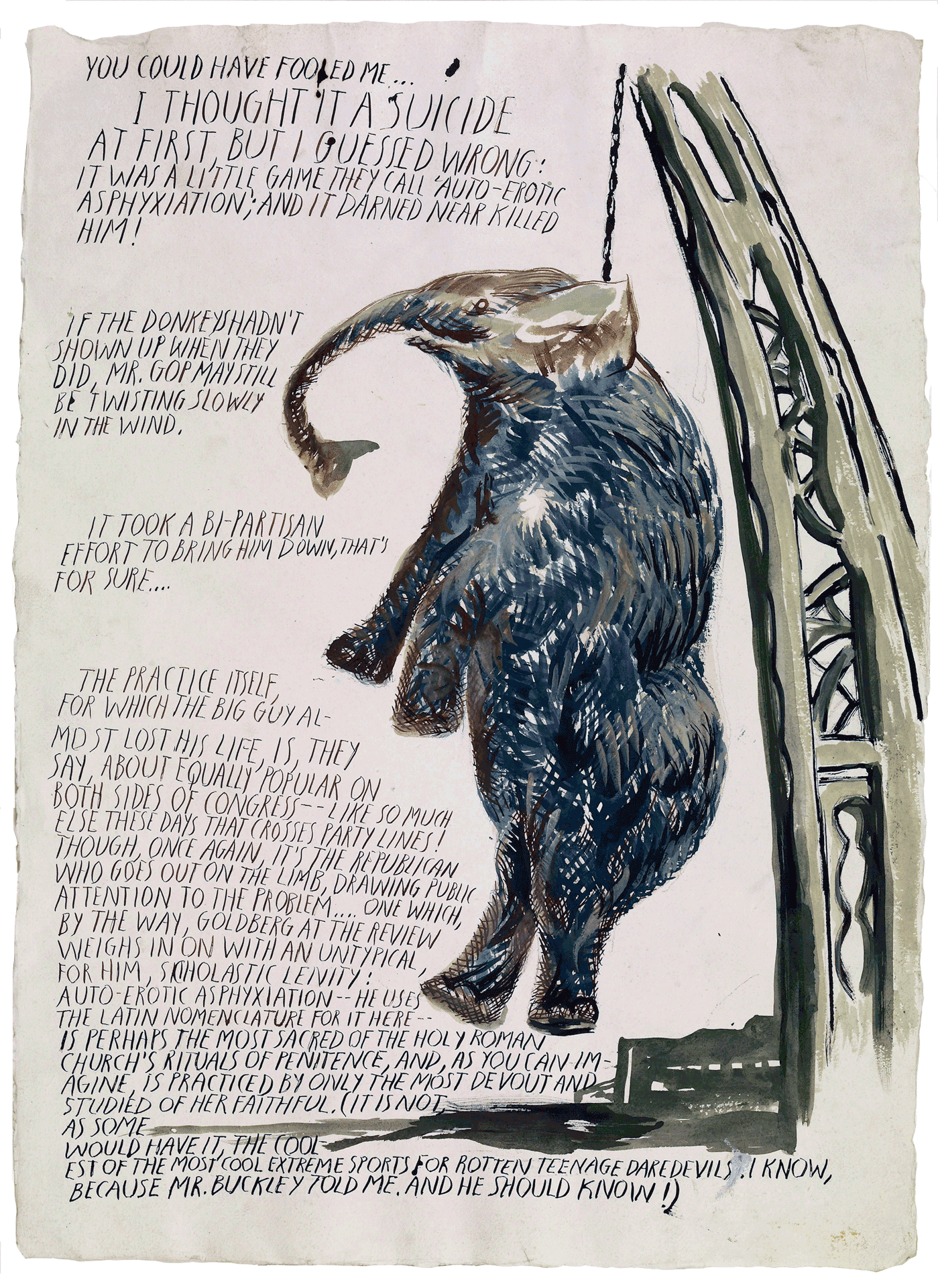 A mixed media work on paper by Raymond Pettibon, titled No Title (You could have), dated 2007.