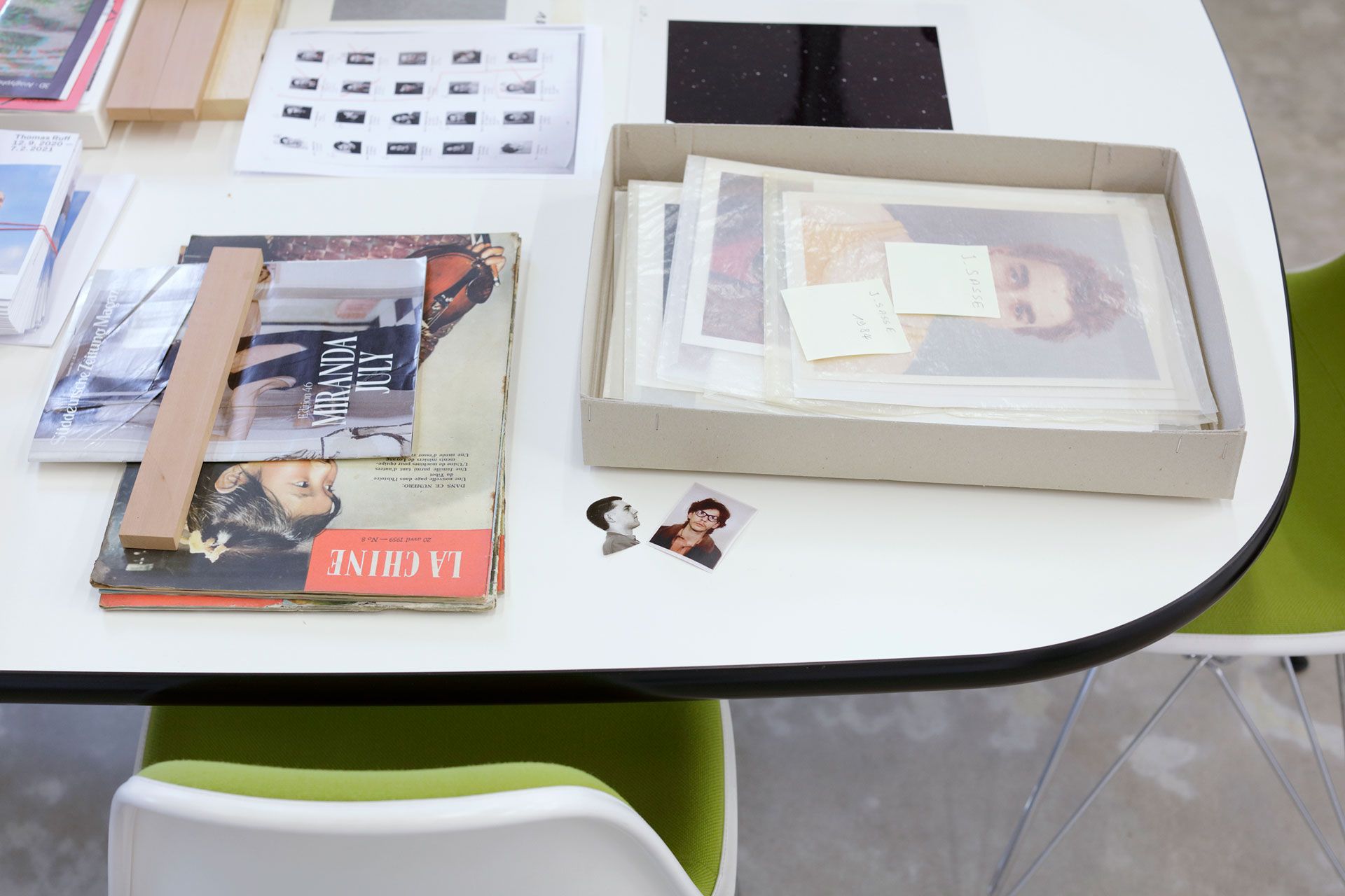 A photograph of Thomas Ruff's studio, dated 2020. Photo by Juergen Staack