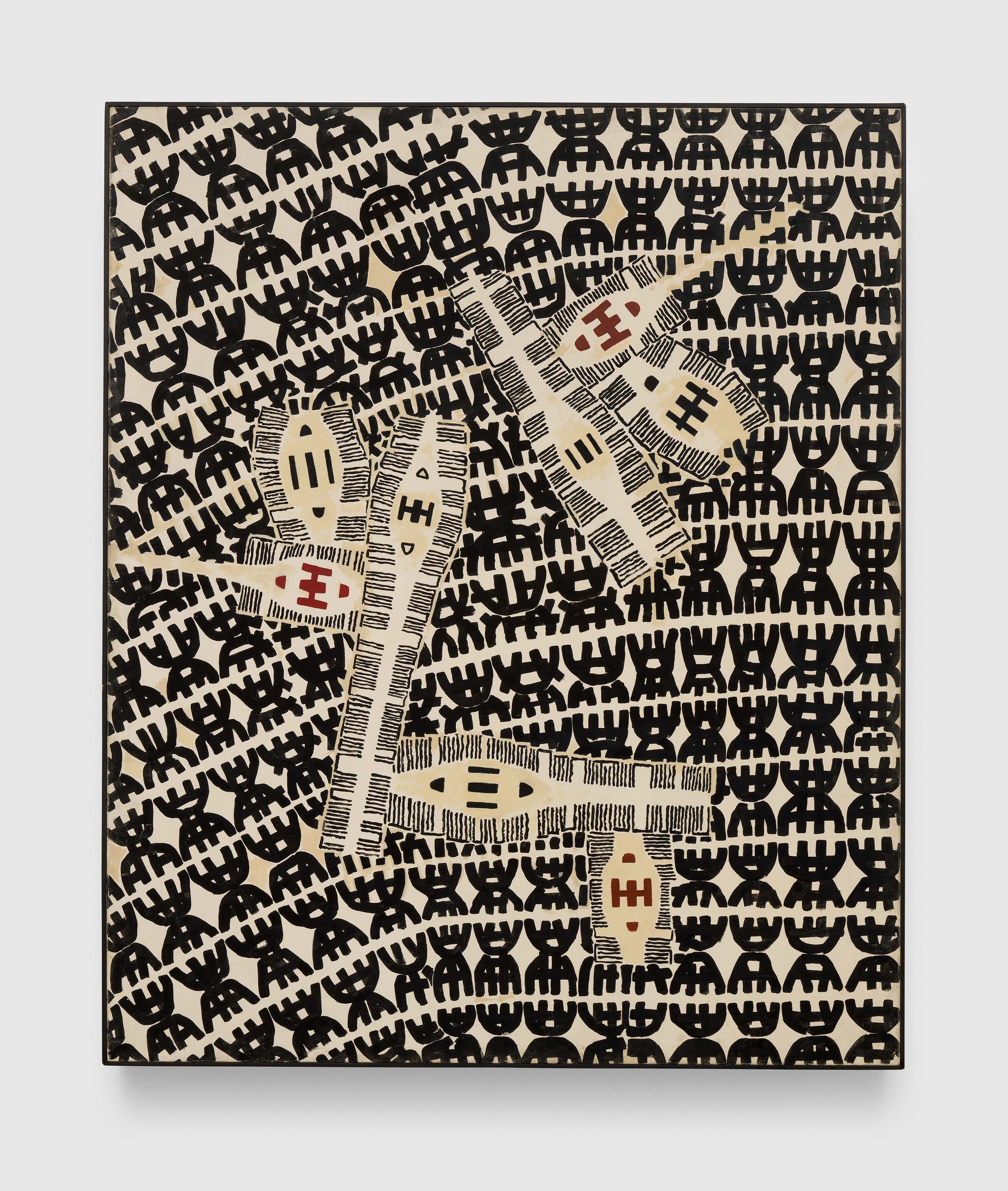 A painting by Giuseppe Capogrossi, titled Superficie 137, dated 1955.