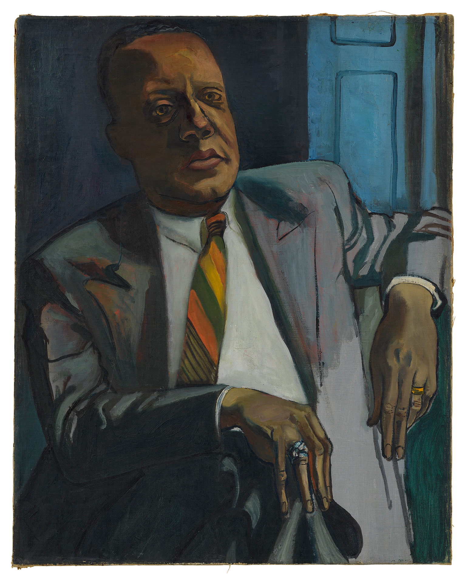 A painting by Alice Neel, titled Horace Cayton, dated 1949.
