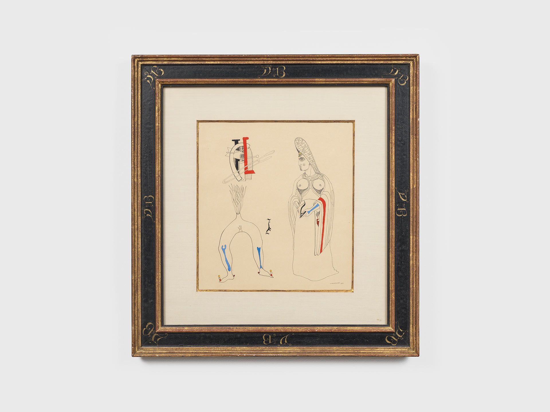 A drawing by Victor Brauner, titled R√™ve surr√©aliste, translated as Surrealist Dream, dated 1935.