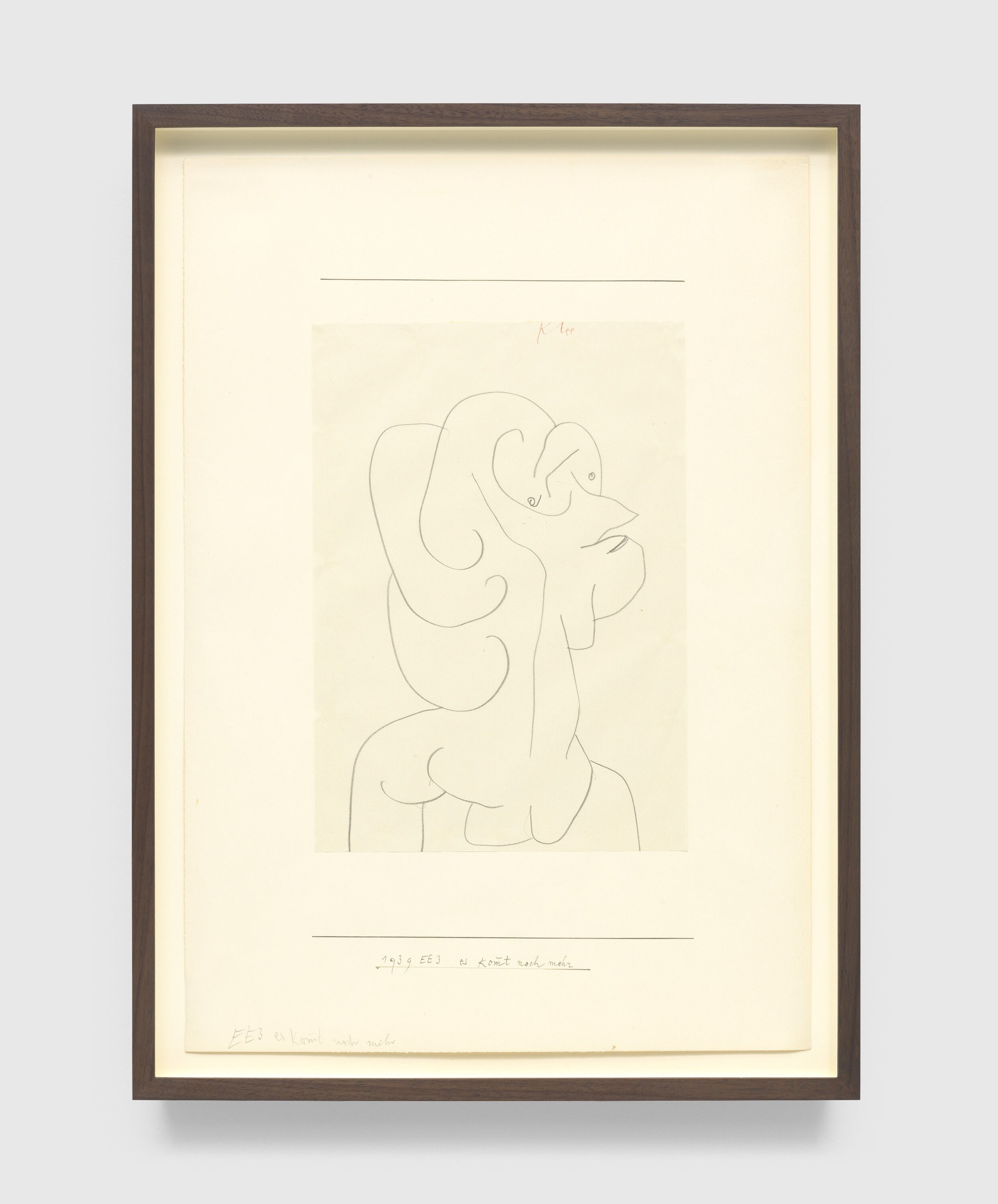 A work on paper by Paul Klee, titled es kommt noch mehr (There is more to come), dated 1939.