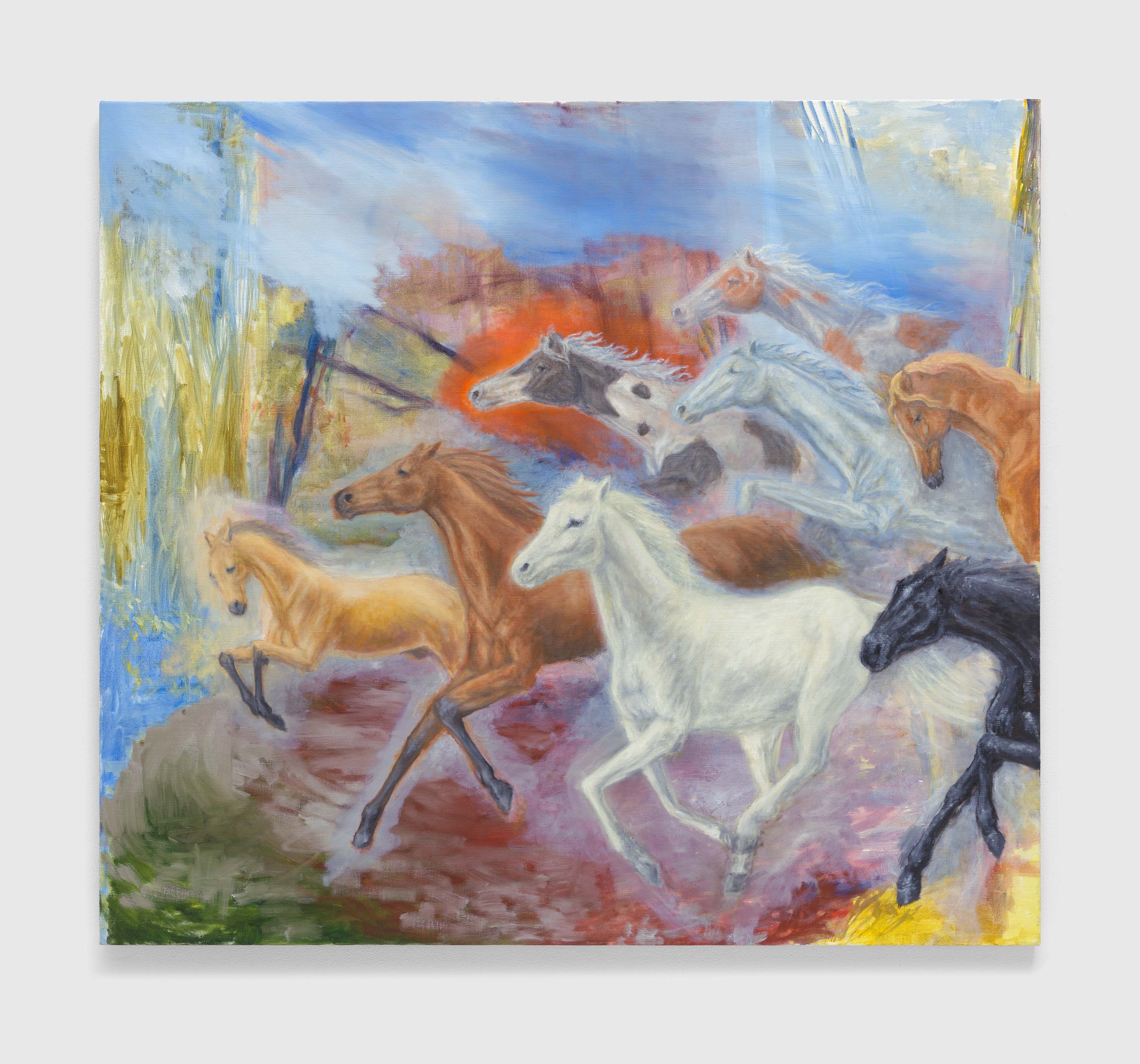 A painting by John Sandroni, titled The Road to Happy Destiny, dated 2022.