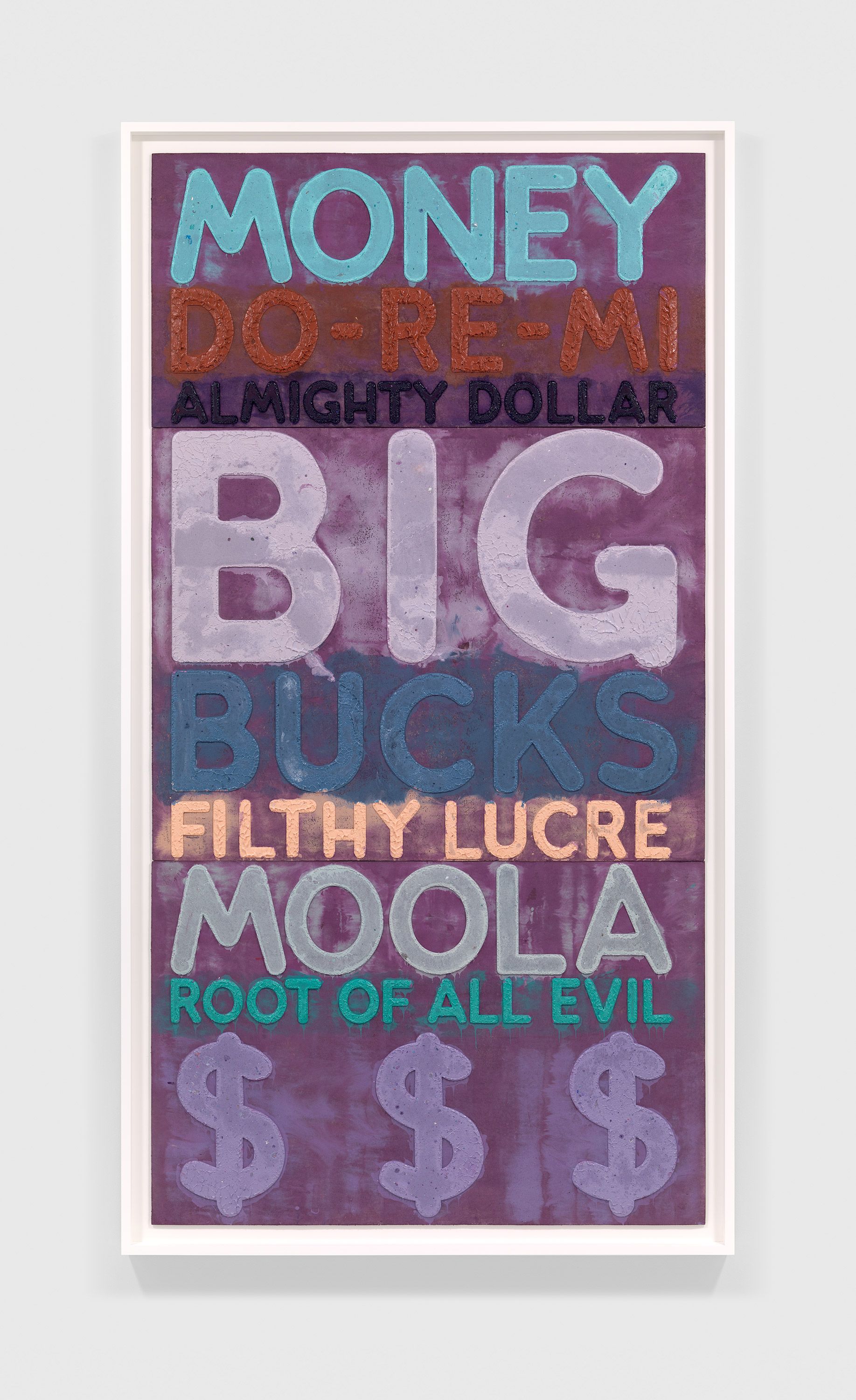 A mixed media artwork by Mel Bochner, titled Money, dated 2021.