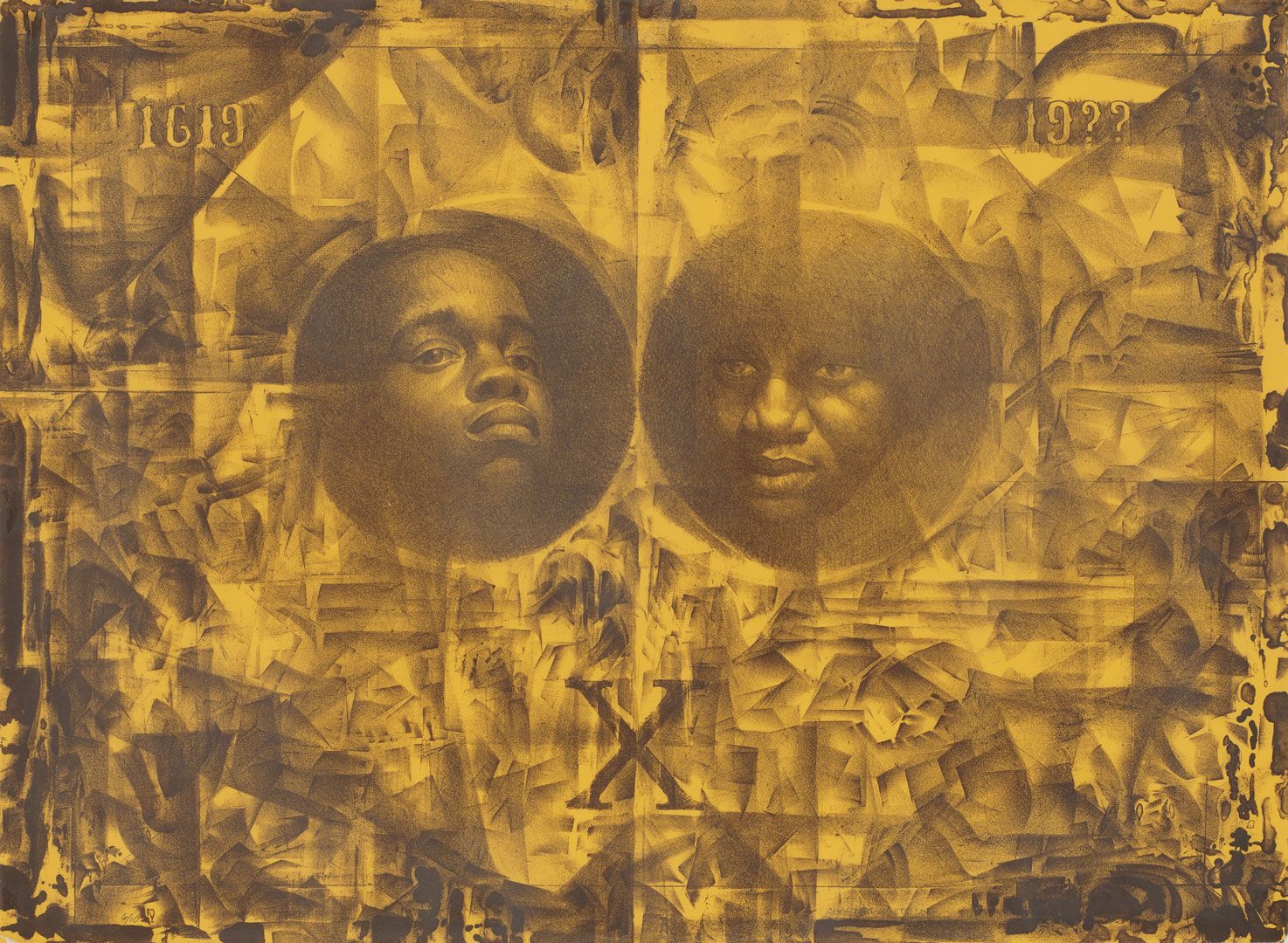 A lithograph on paper by Charles White, titled Wanted Poster Series #14a, dated 1970.