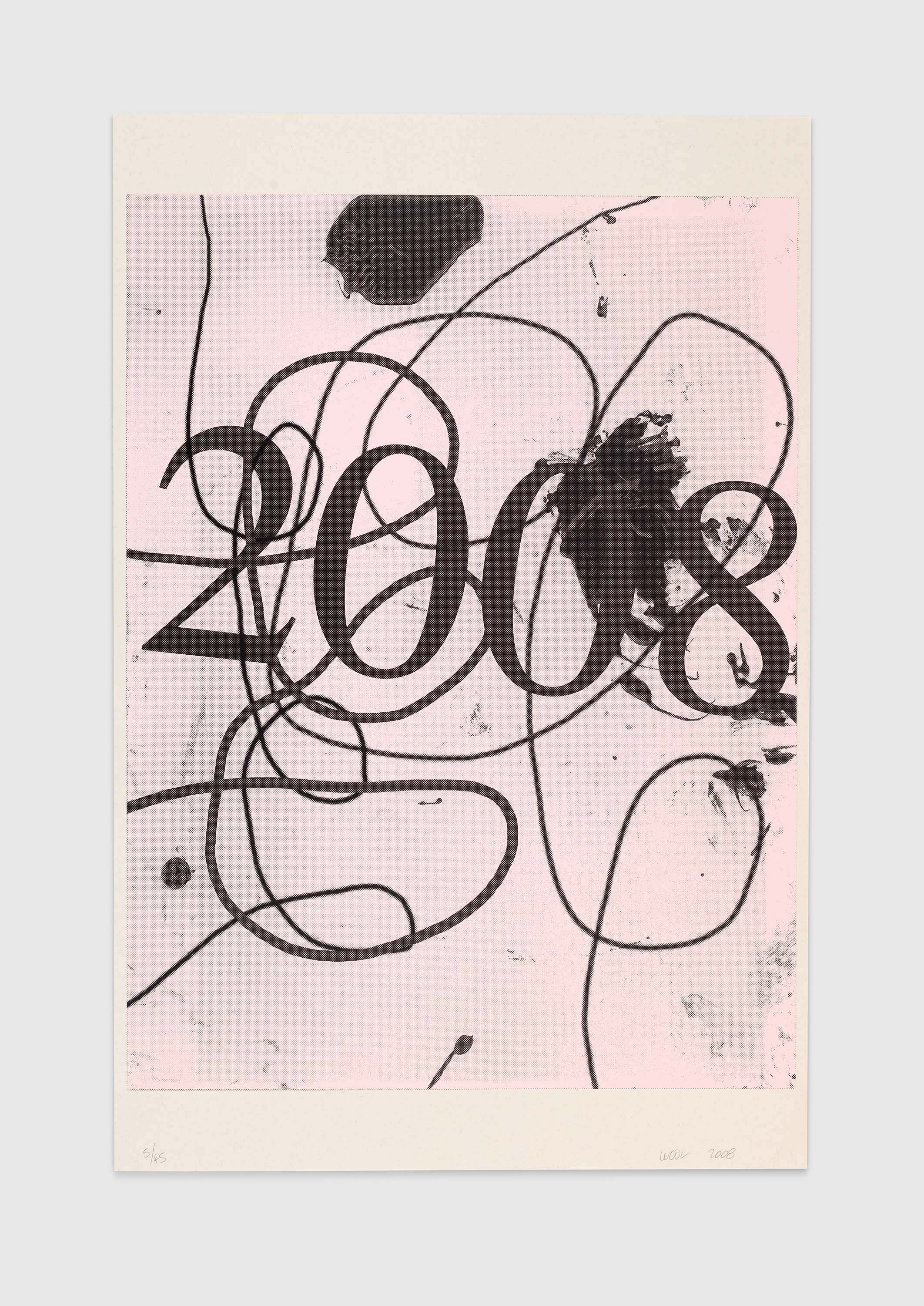 A print by Christopher Wool, titled 2008, dated 2008.
