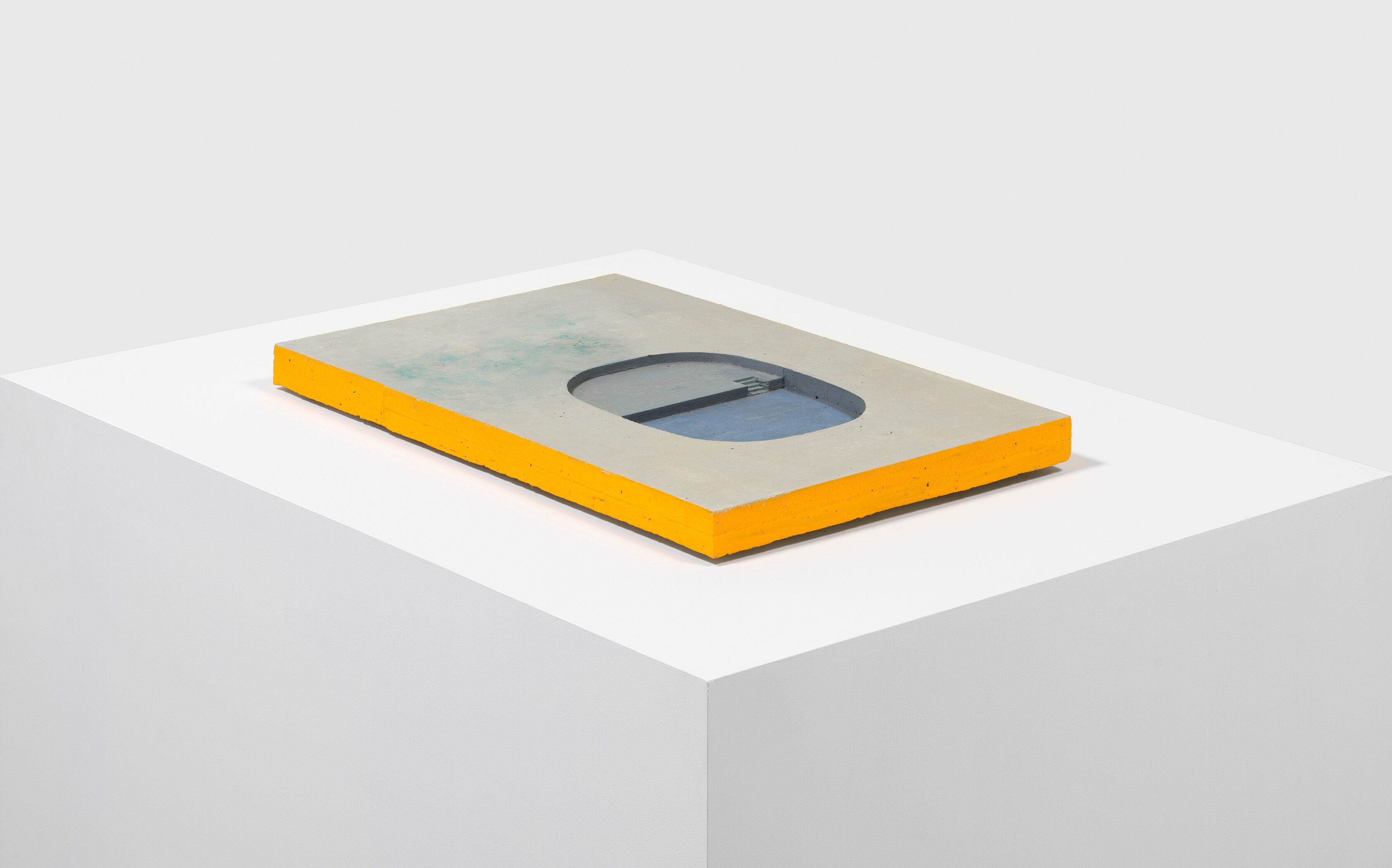 An oil stick on concrete artwork by Harold Ancart, titled Untitled, dated 2021.