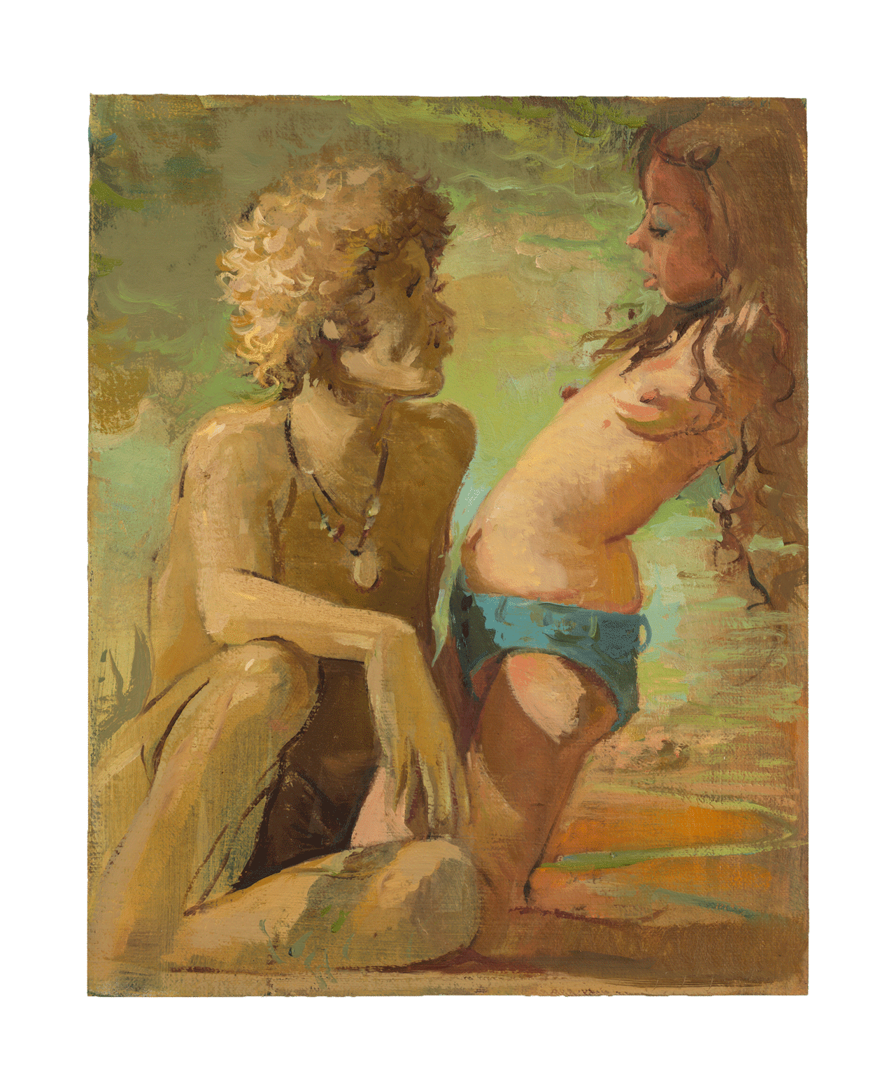A painting by Lisa Yuskavage, titled Phil and Eileen, dated 2018.