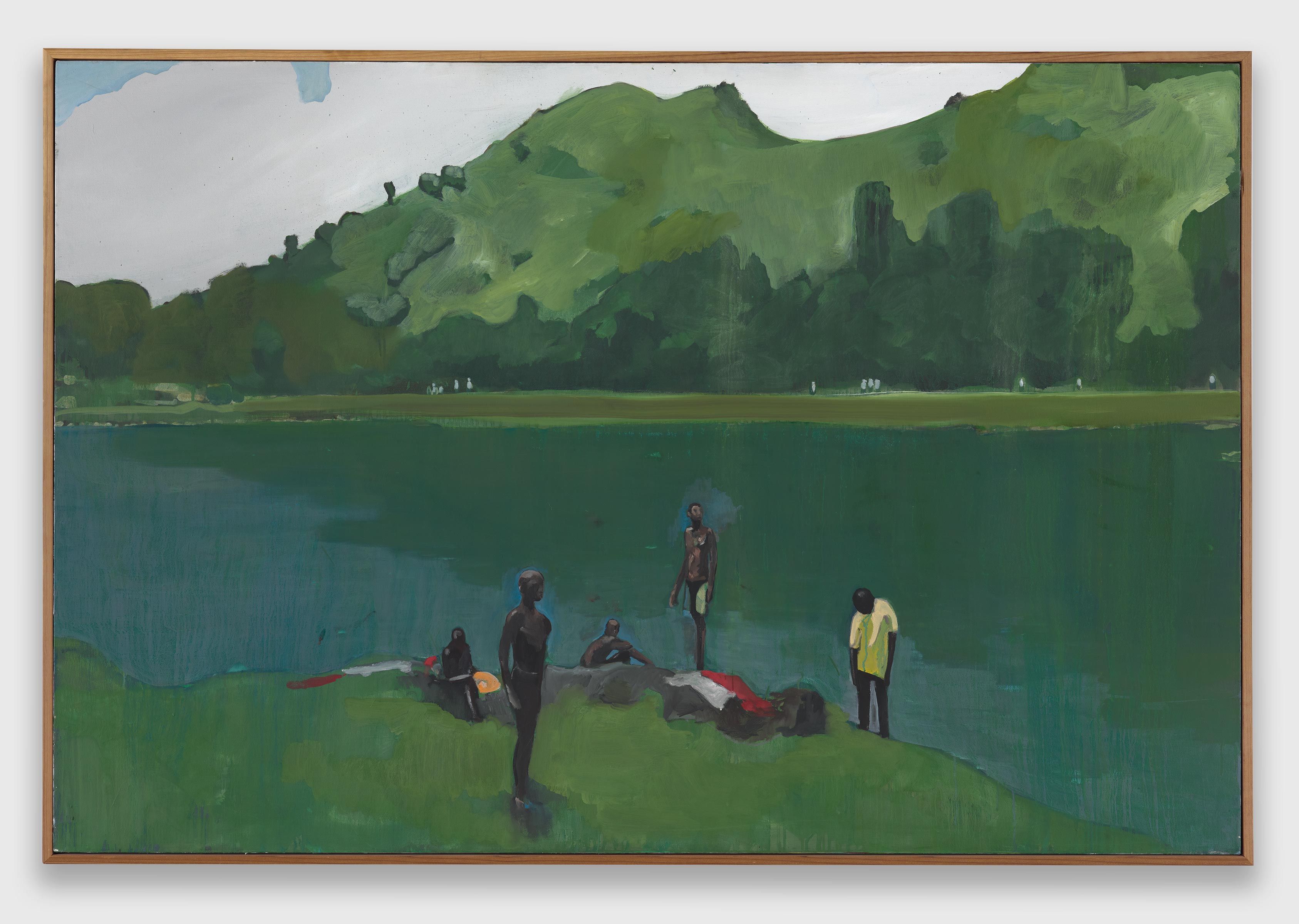 An oil on canvas in artist's frame artwork by Noah Davis, titled Congo, dated 2015.
