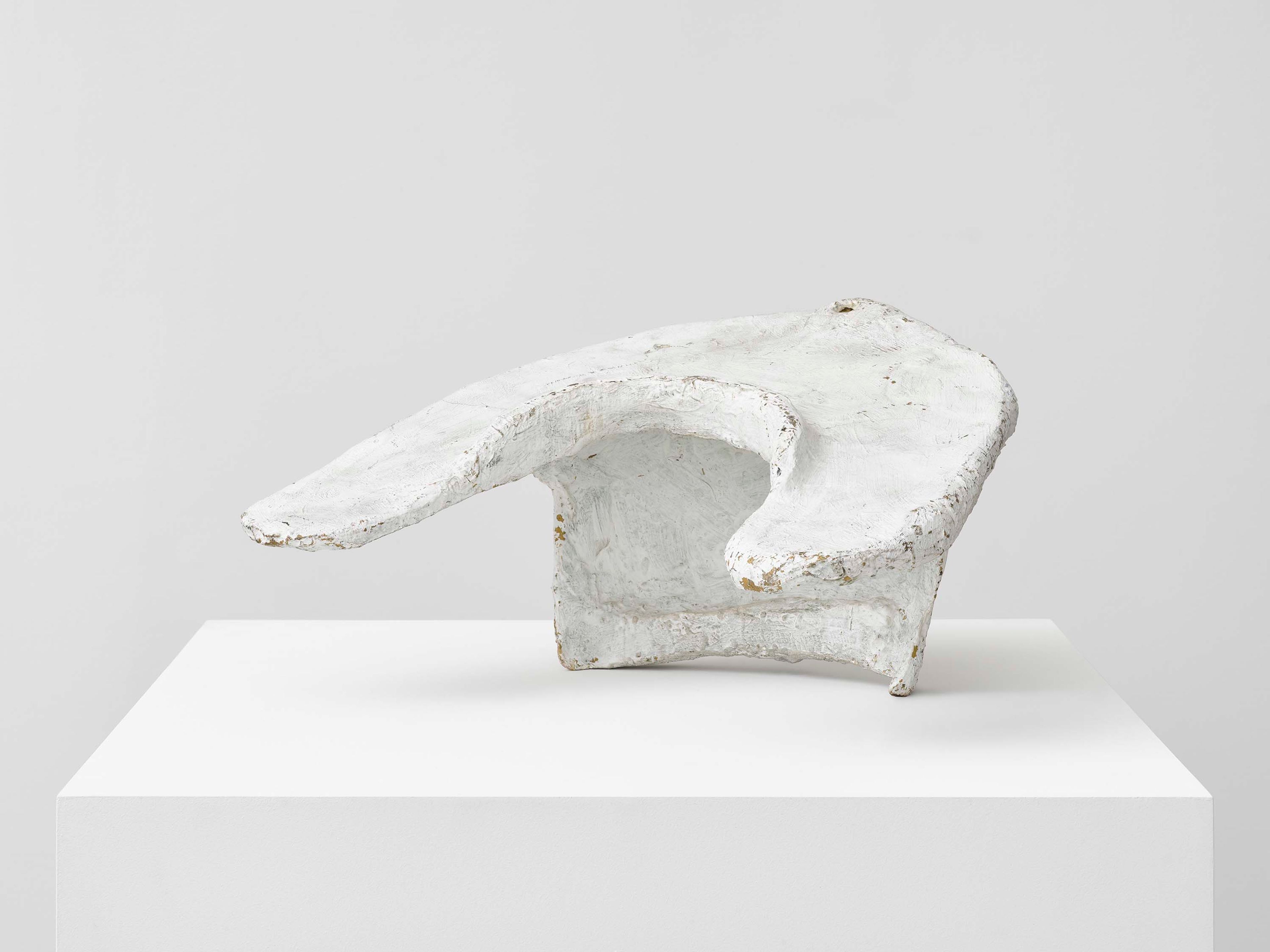 A papier-mâché, plaster, and dispersion sculpture by Franz West, titled Passstück (Adaptive), dated before 1980.