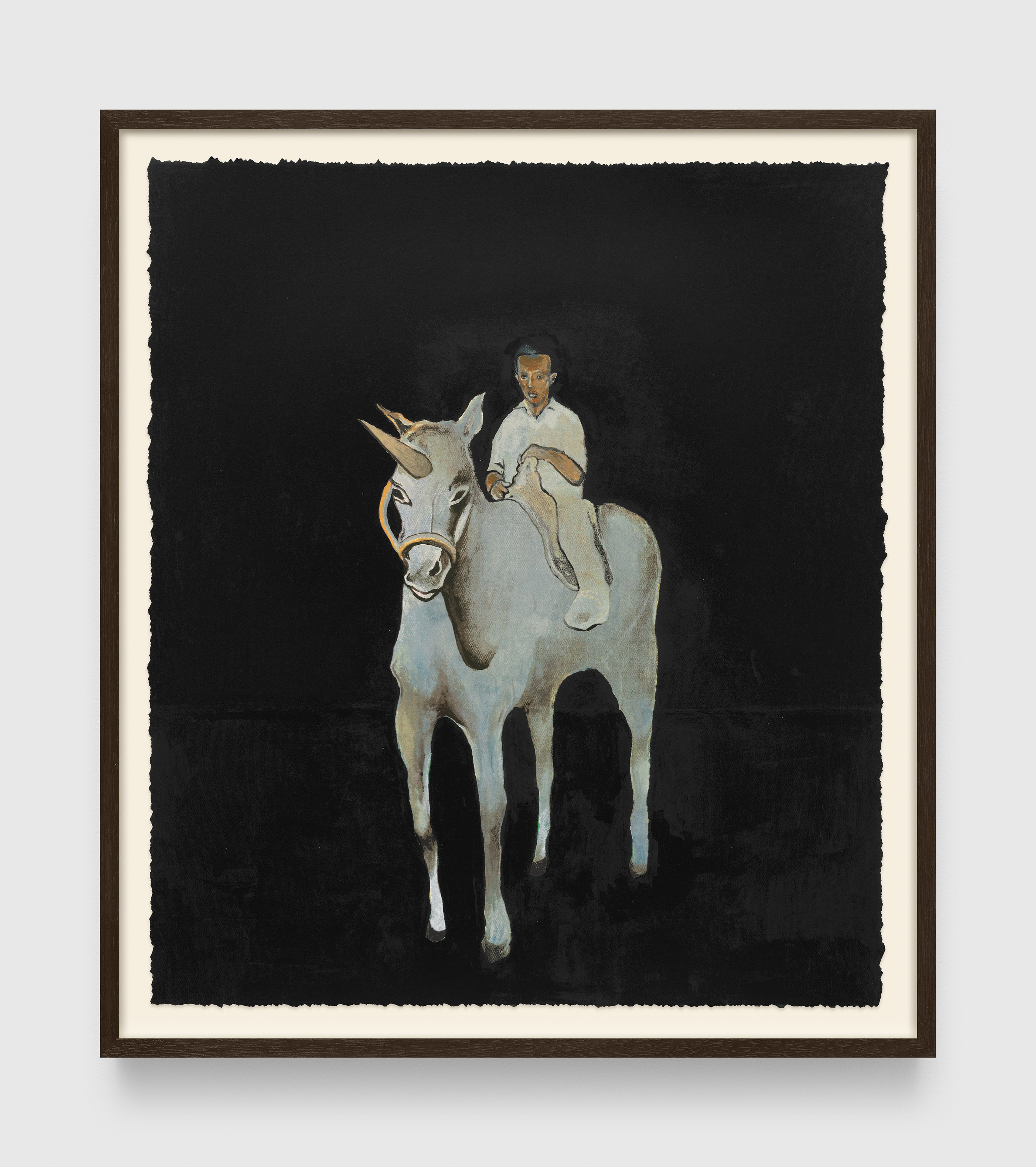 A print by Noah Davis, titled 40 Acres and a Unicorn, dated 2026.