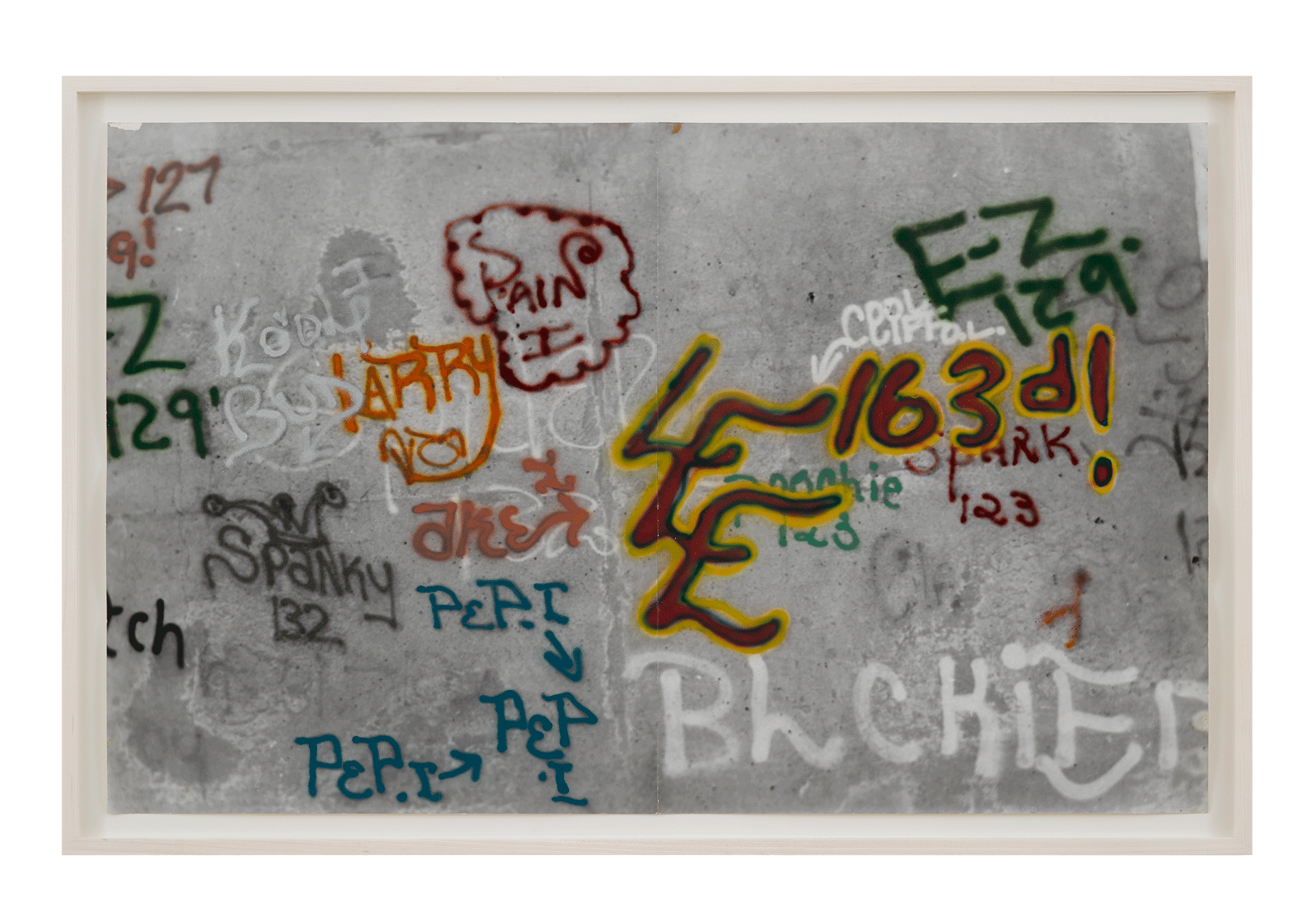 A photograph by Gordon Matta-Clark, titled Graffiti: Lee, dated 1973.