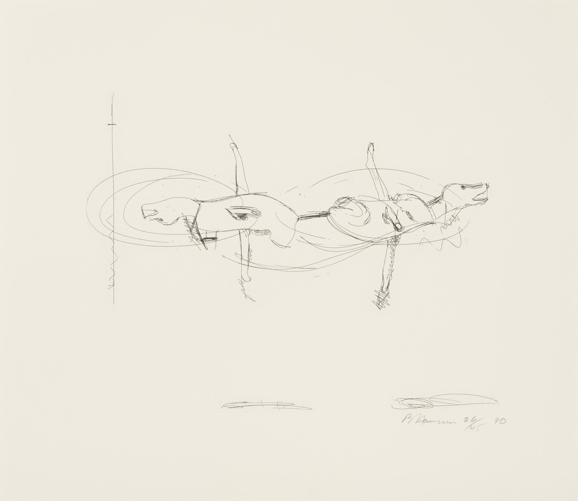 An untitled work on paper by Bruce Nauman dated 1989-1990
