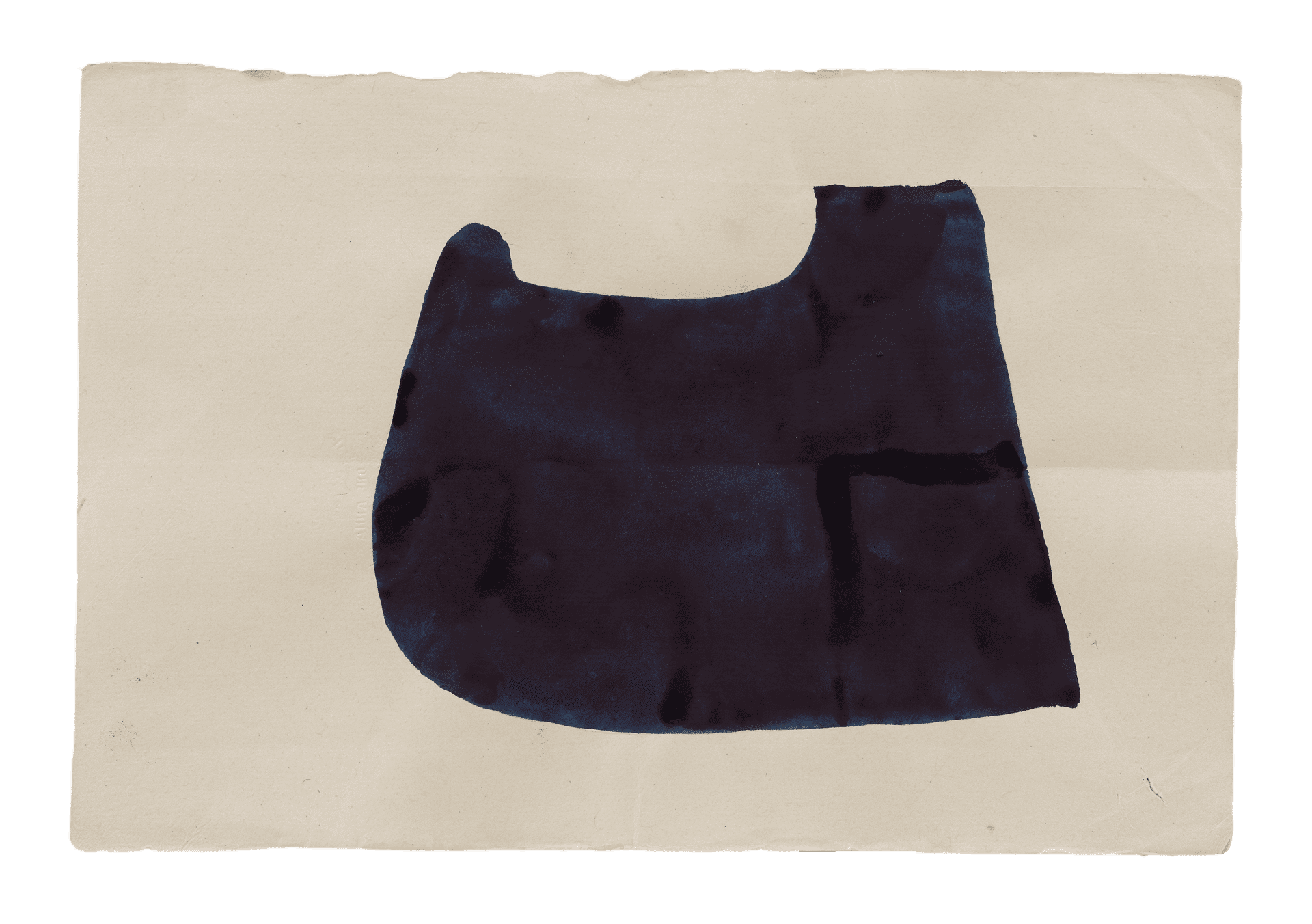 A painting by Suzan Frecon, titled indigo, dated 2012.