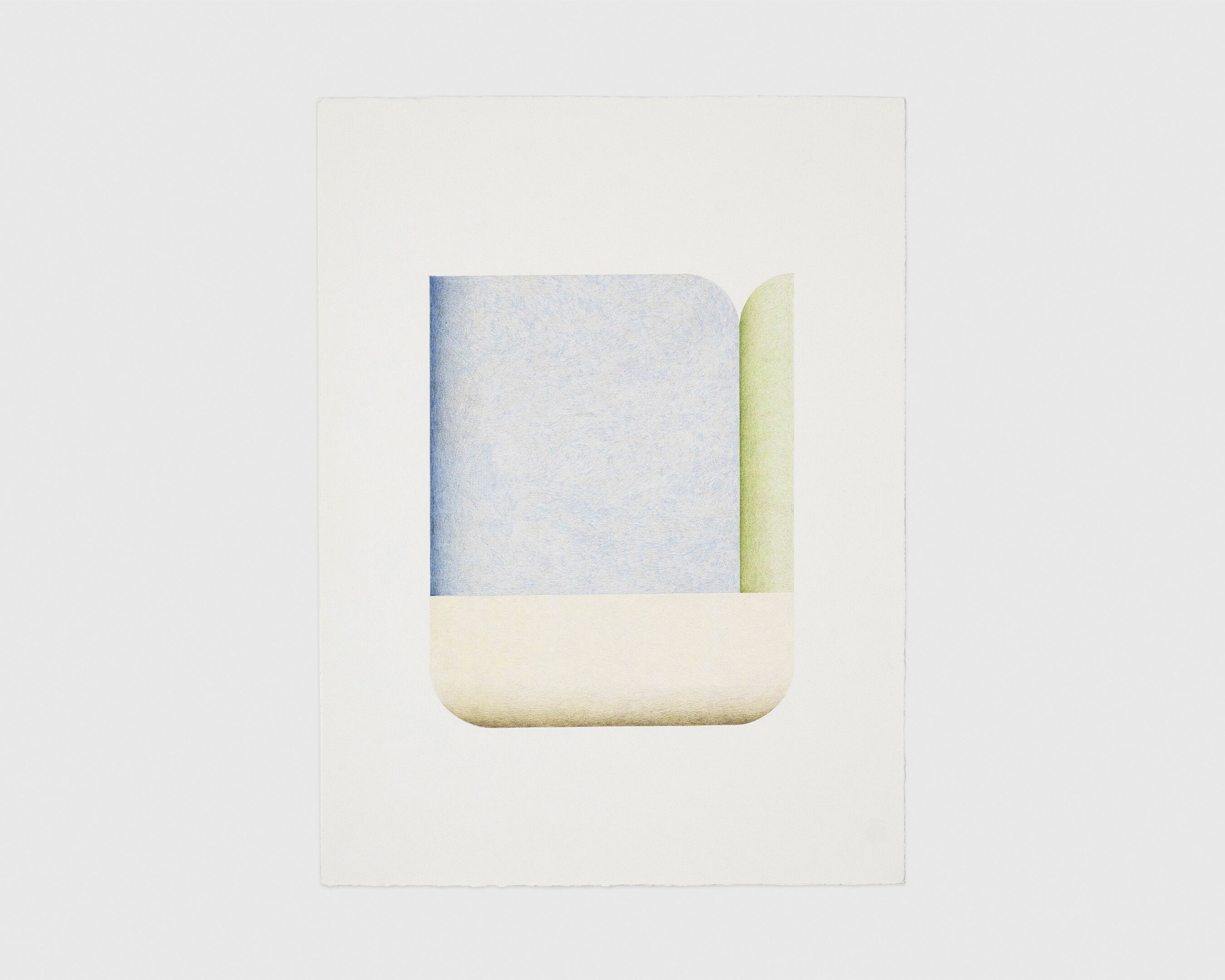 A colored pencil drawing on paper by Fahd Burki, titled Pencil drawing 2, dated 2020.