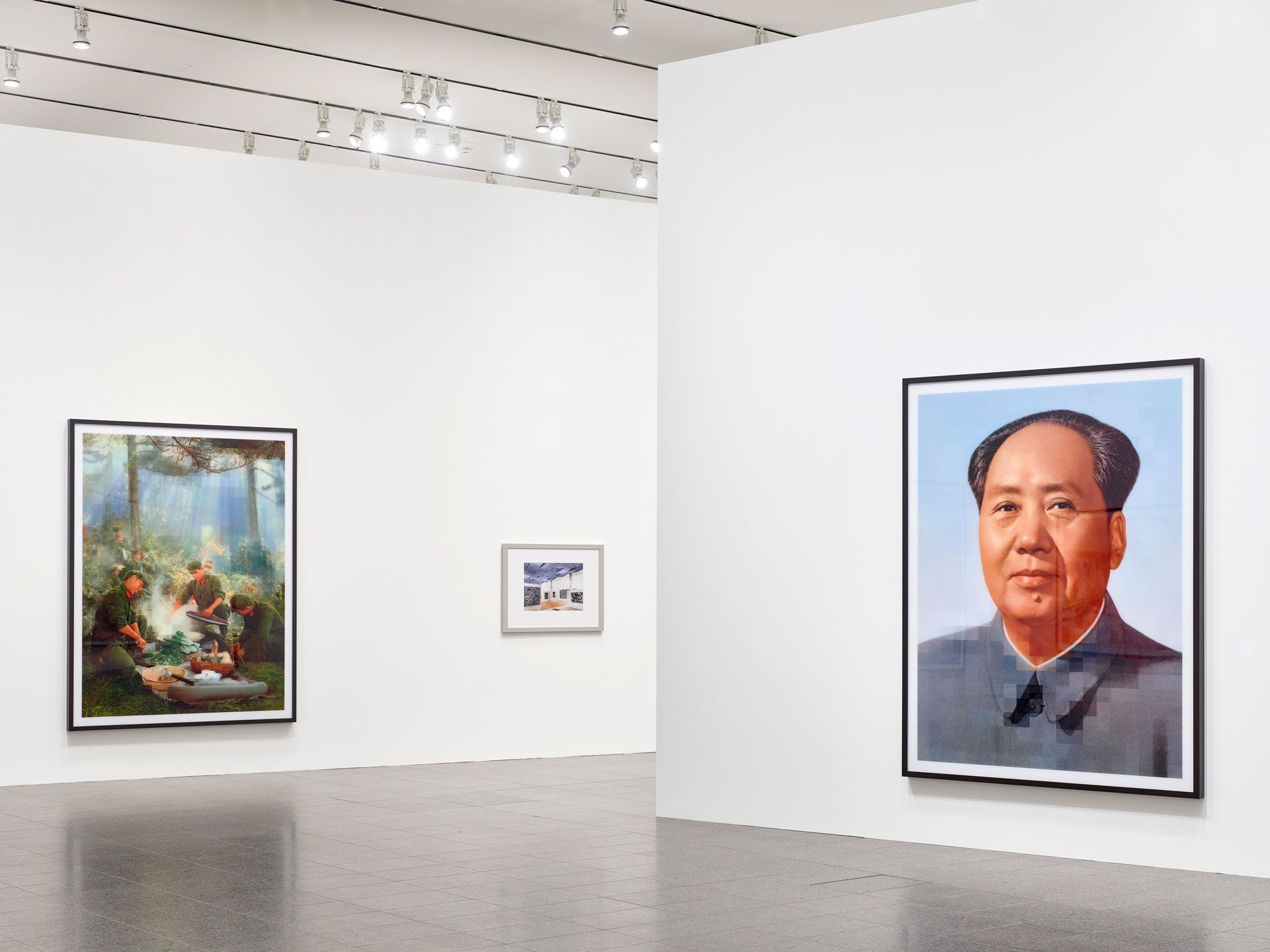 An installation view featuring works by Thomas Ruff, dated 2020