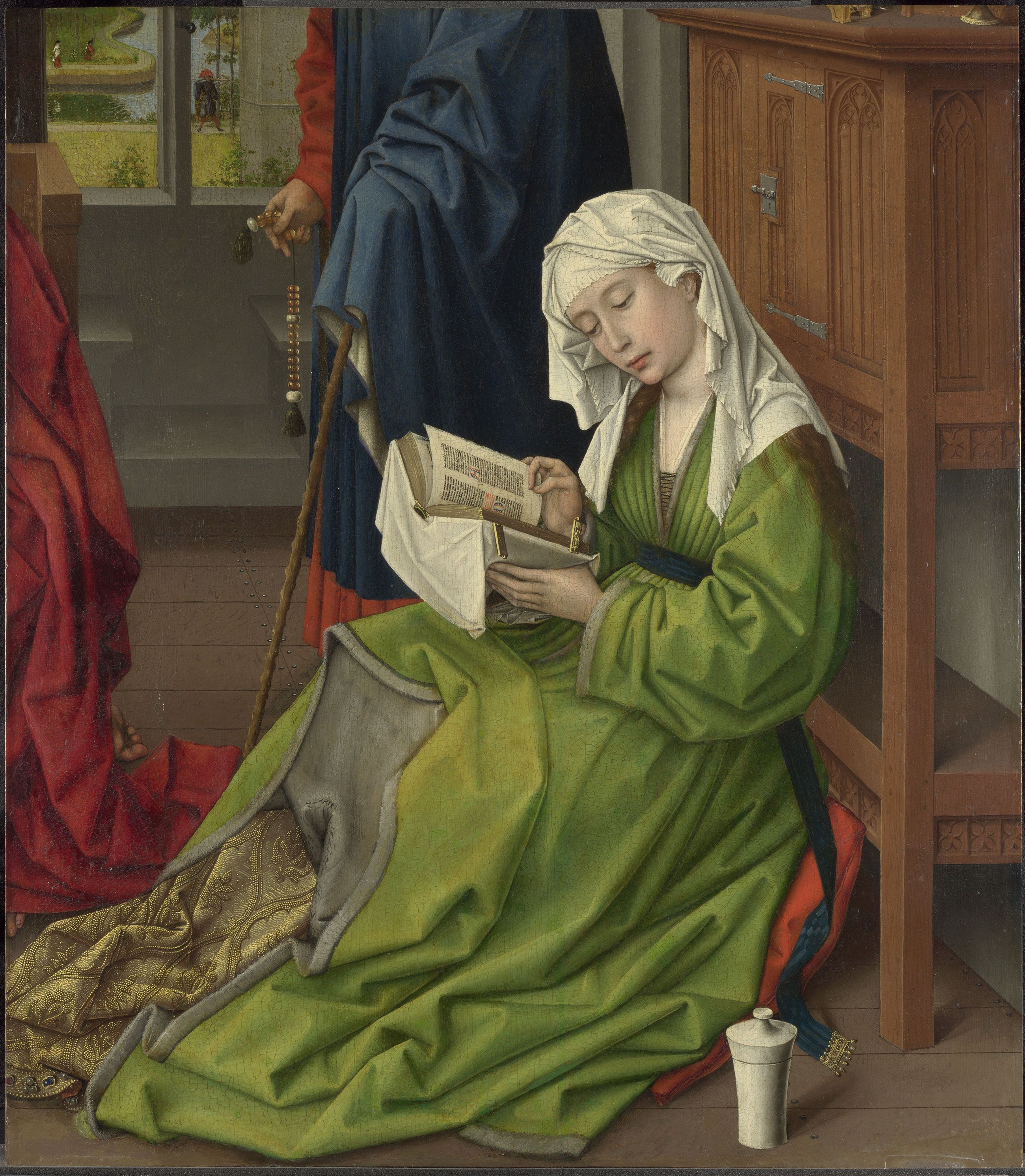 A painting by Rogier van der weyden, titled The Magdalene Reading, dated before 1438