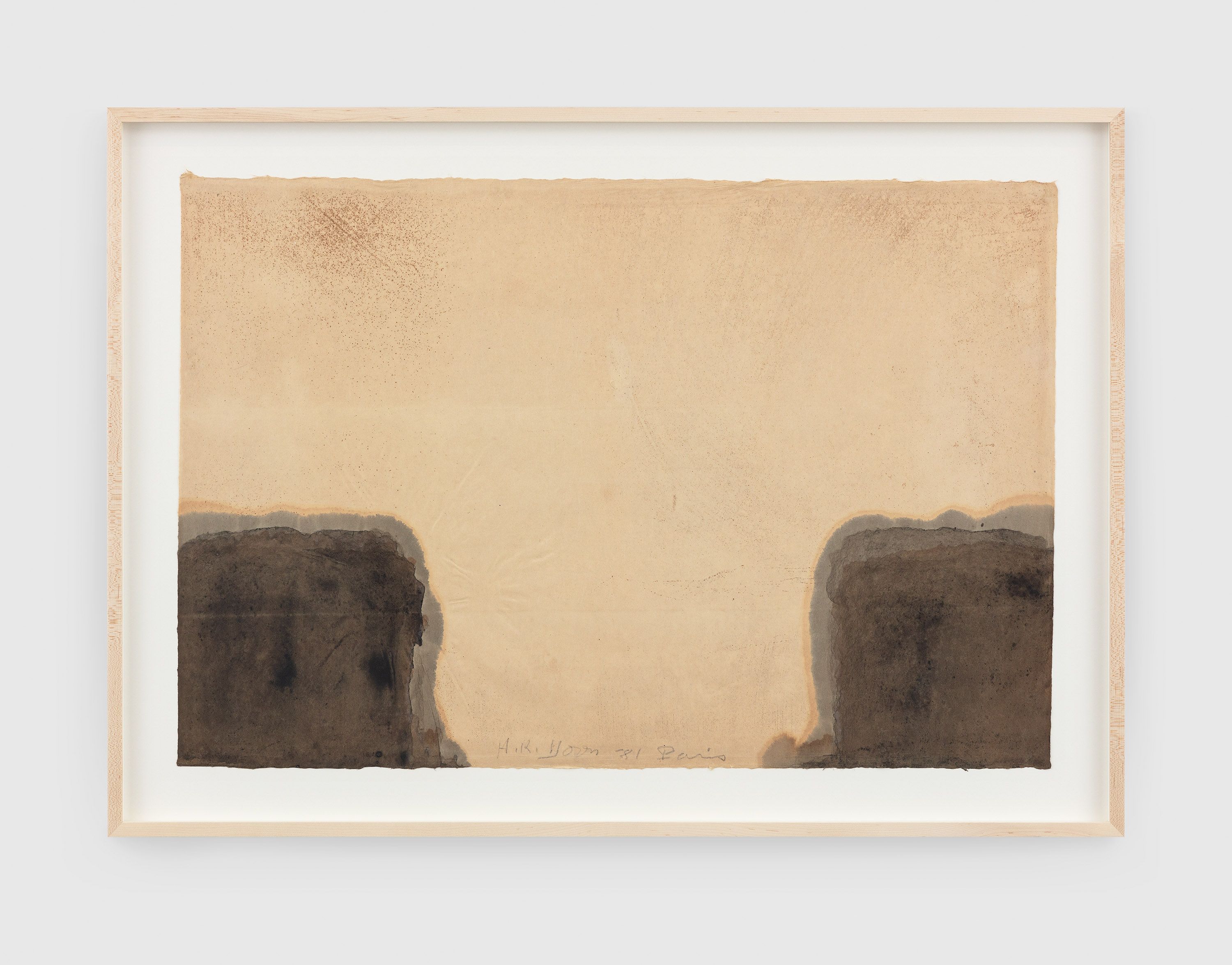 A work on paper by Yun Hyong-keun, titled Burnt Umber & Ultramarine, dated 1981.