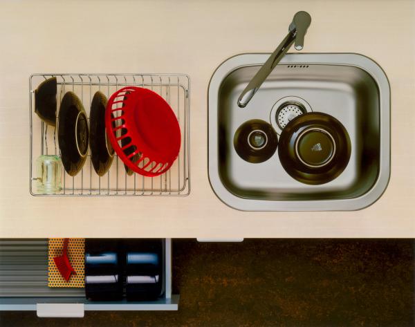 Christopher Williams — Blocking Template: Ikea Kitchen (Overhead Nr. 1) Studio Thomas Borho, Oberkasseler Str. 39, Düsseldorf, Germany September 4, 2022