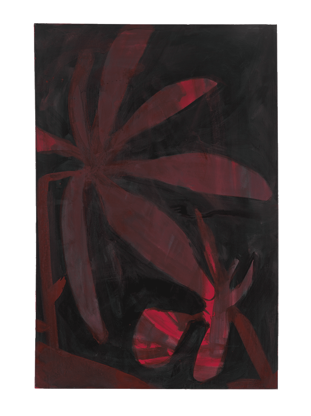 A painting by Tamuna Sirbiladze, titled Flower, black purple, dated 2011 to 2015.