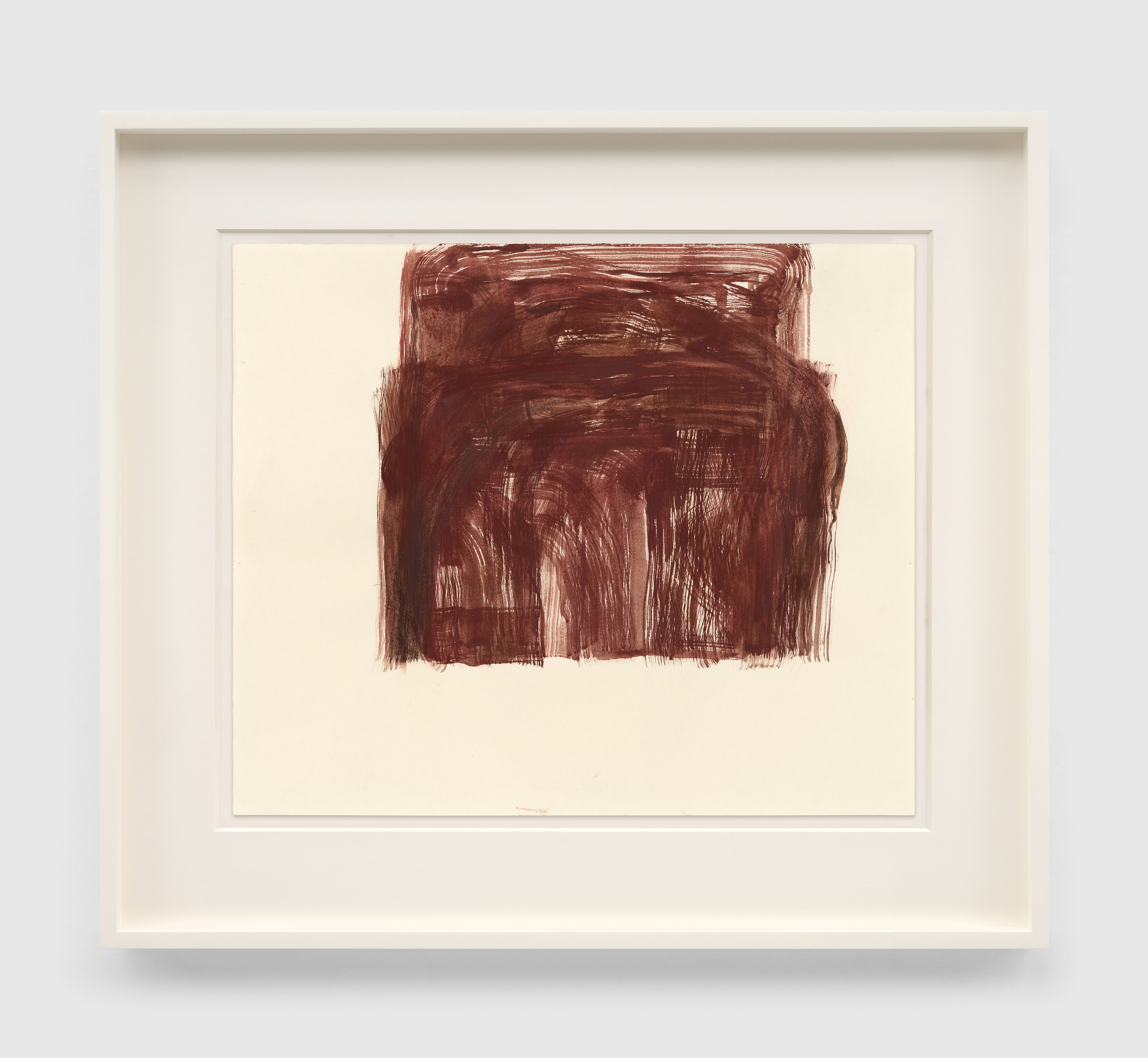 A work on paper by Suzan Frecon, titled brushwood built & painted, dated 2022.