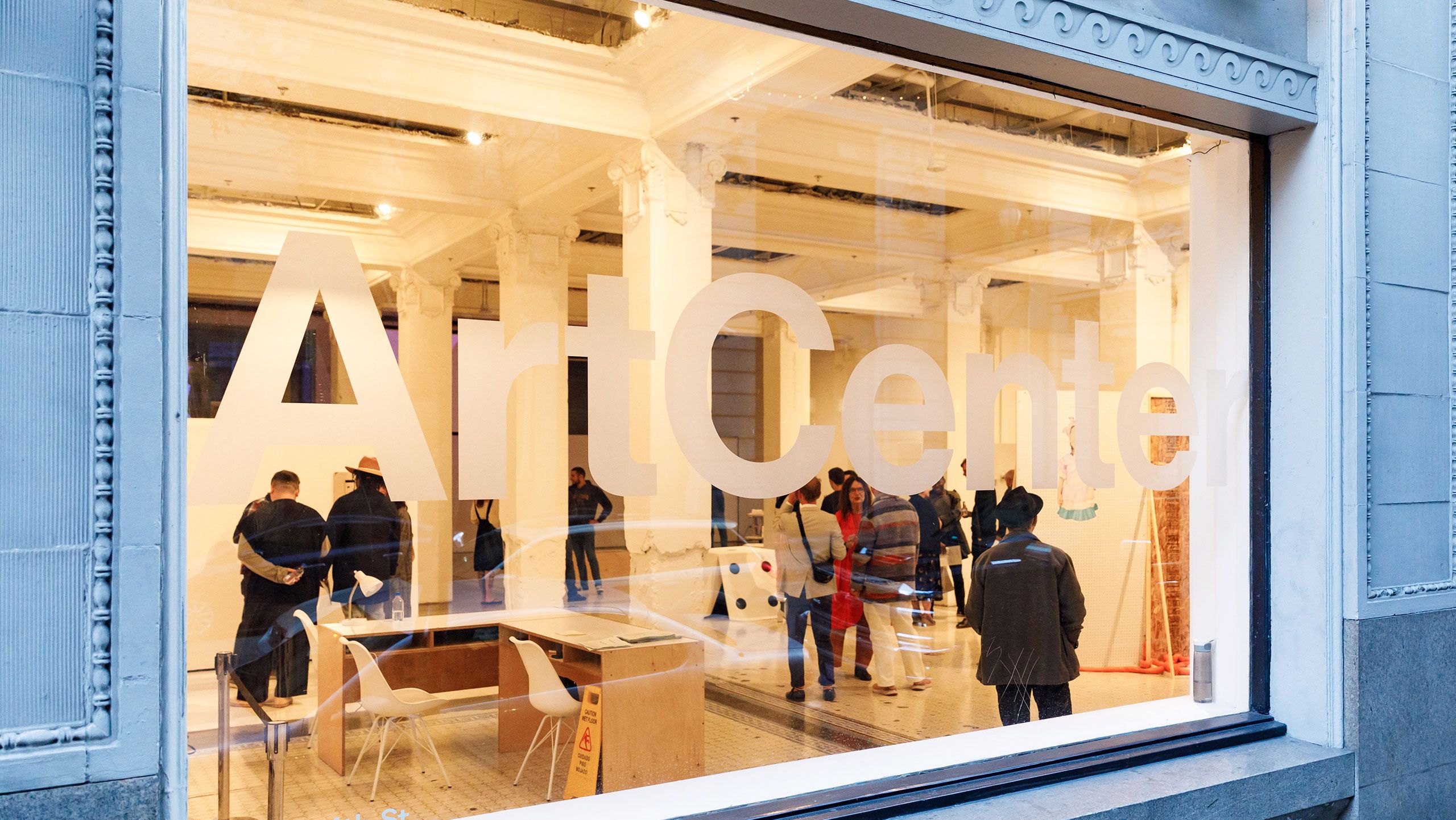  photo of the exterior of ArtCenter College of Design’s Graduate Art program’s exhibition of works by its Spring 2019 graduating class, dated 2019.