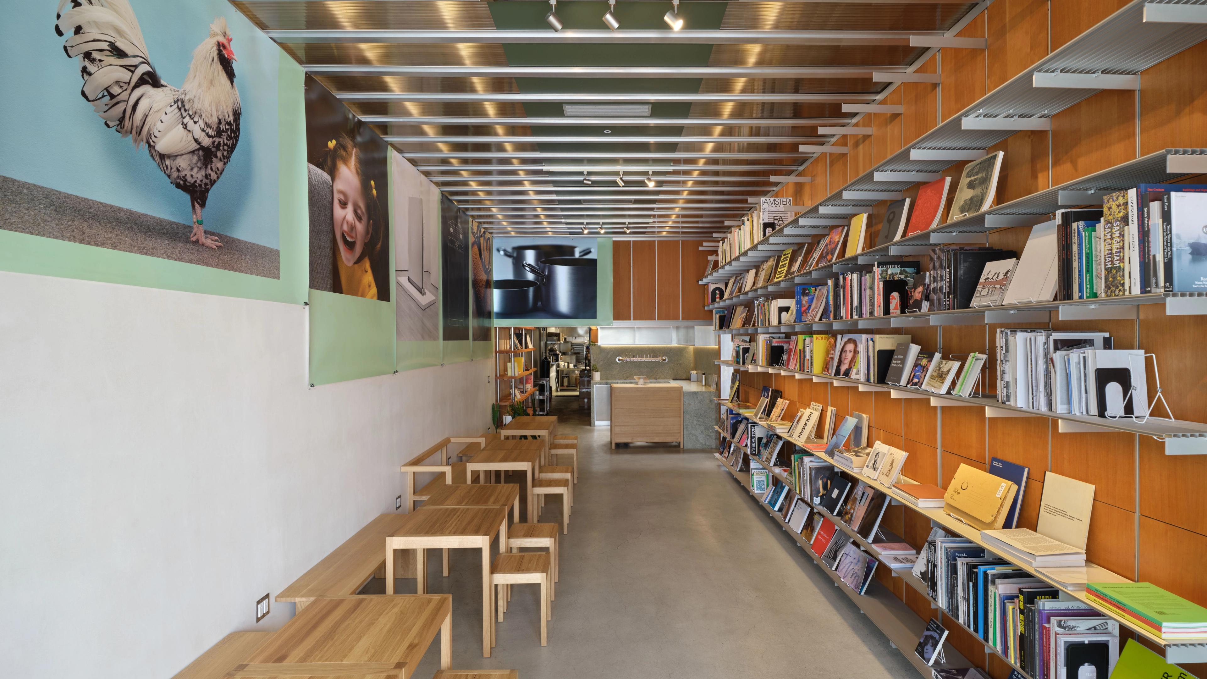 Installation view of the exhibition Christopher Williams: KÜCHENBEDARF + ARBEITSSCHUHE at Architecture Books, located in Los Angeles, 2026.