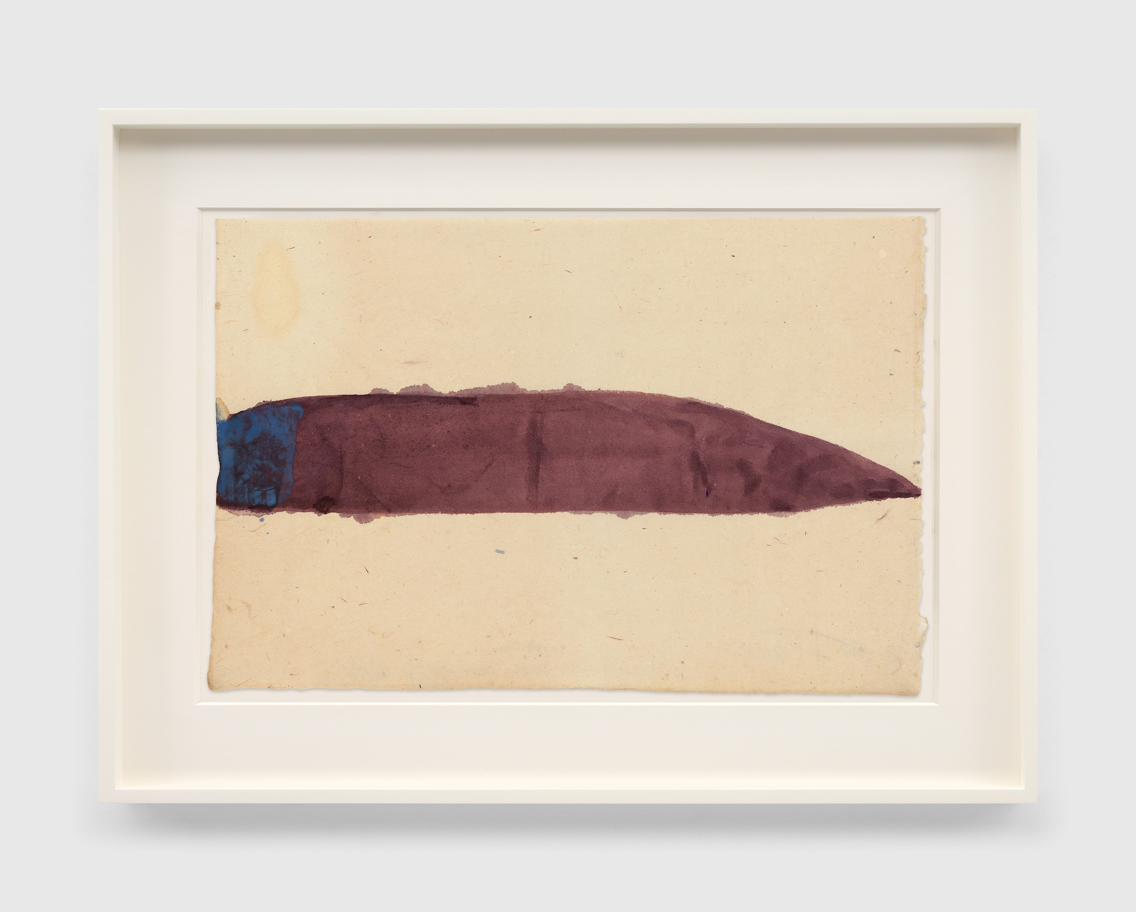 A work on paper by Suzan Frecon, titled old Japanese paper and earth violet study 1, undated.