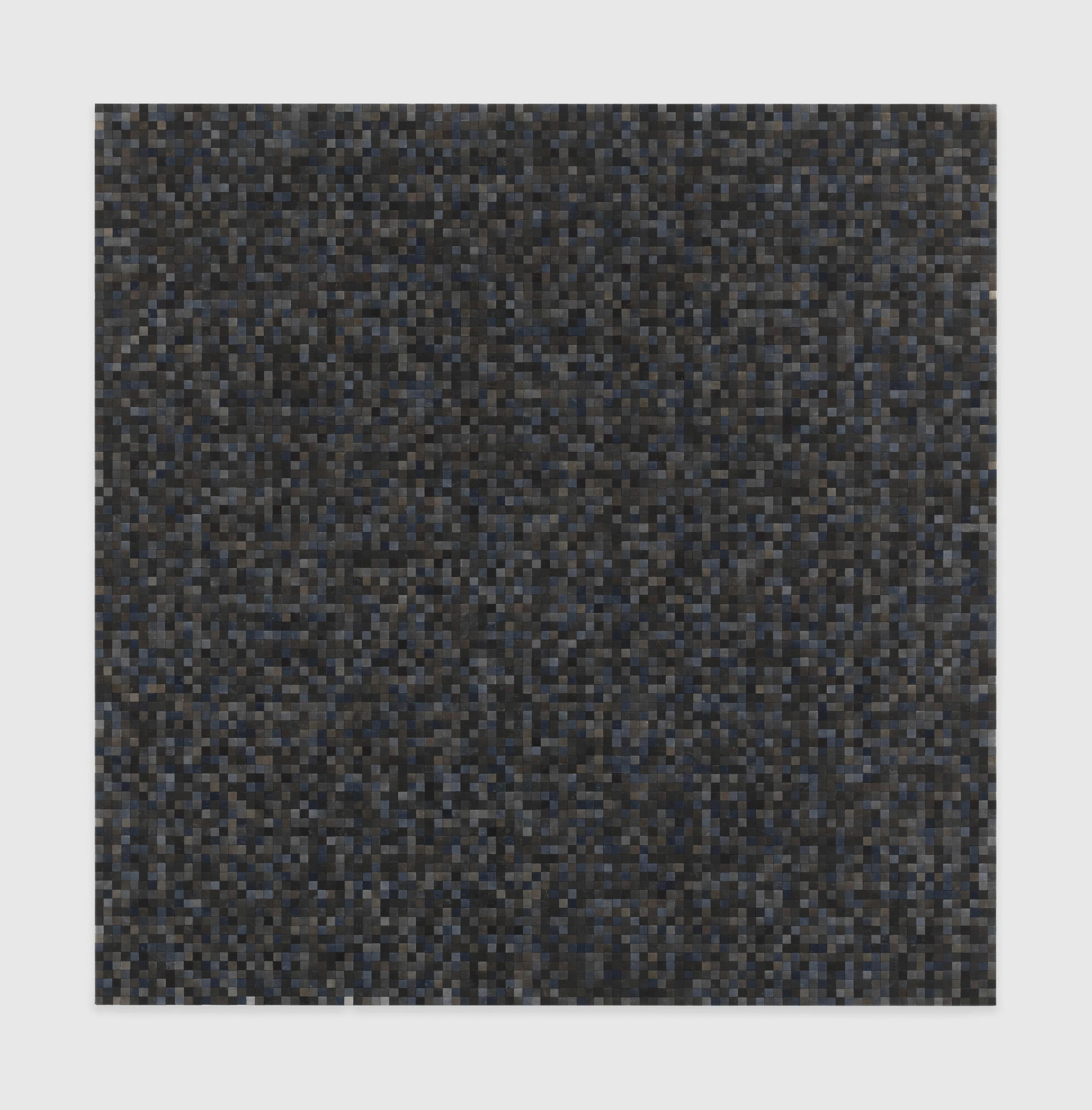 A painting by Toba Khedoori, titled Untitled (black squares), dated 2011 to 2012.