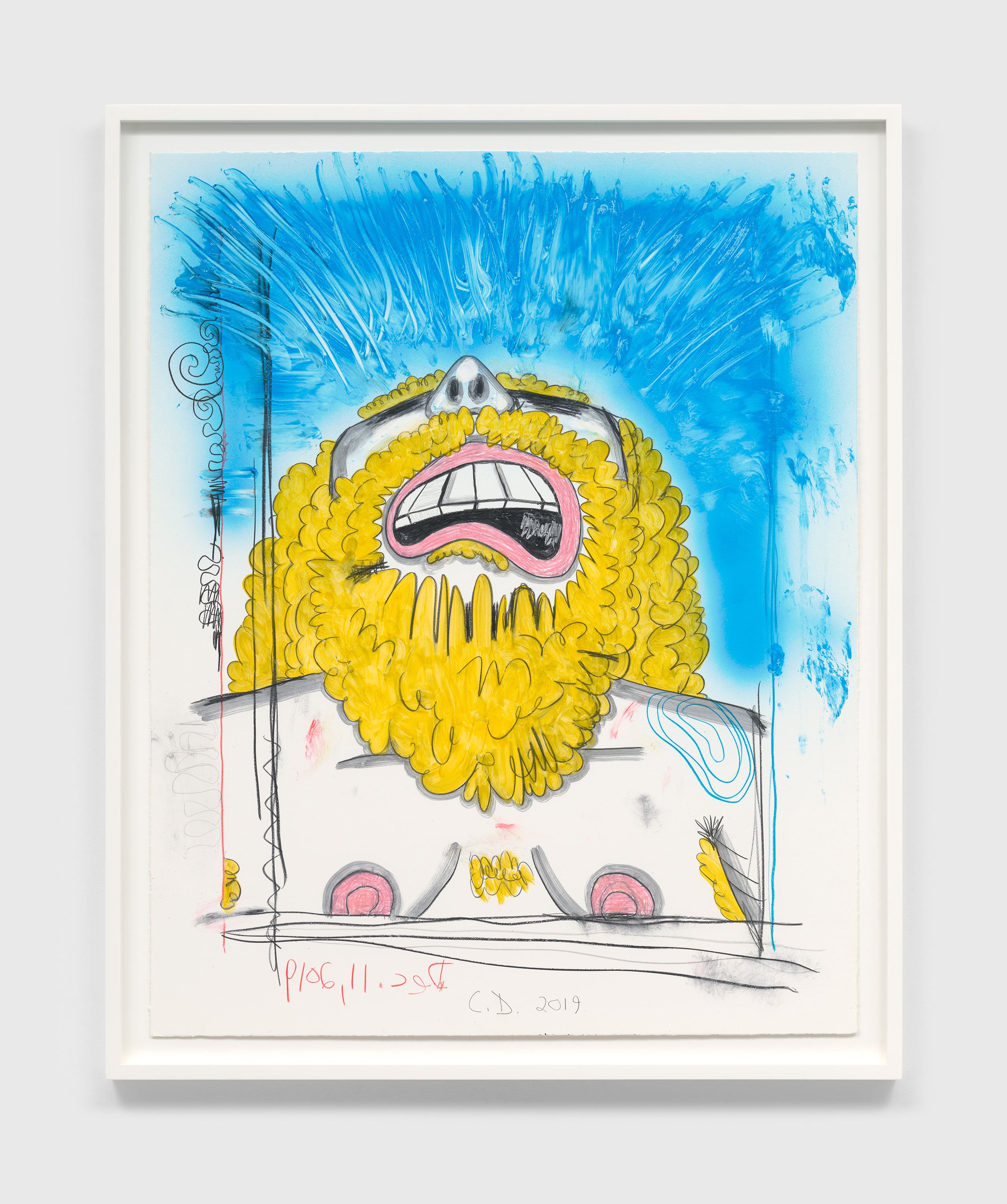 A mixed media artwork by Carroll Dunham, titled Untitled, Dec. 11. 2019, dated 2019.