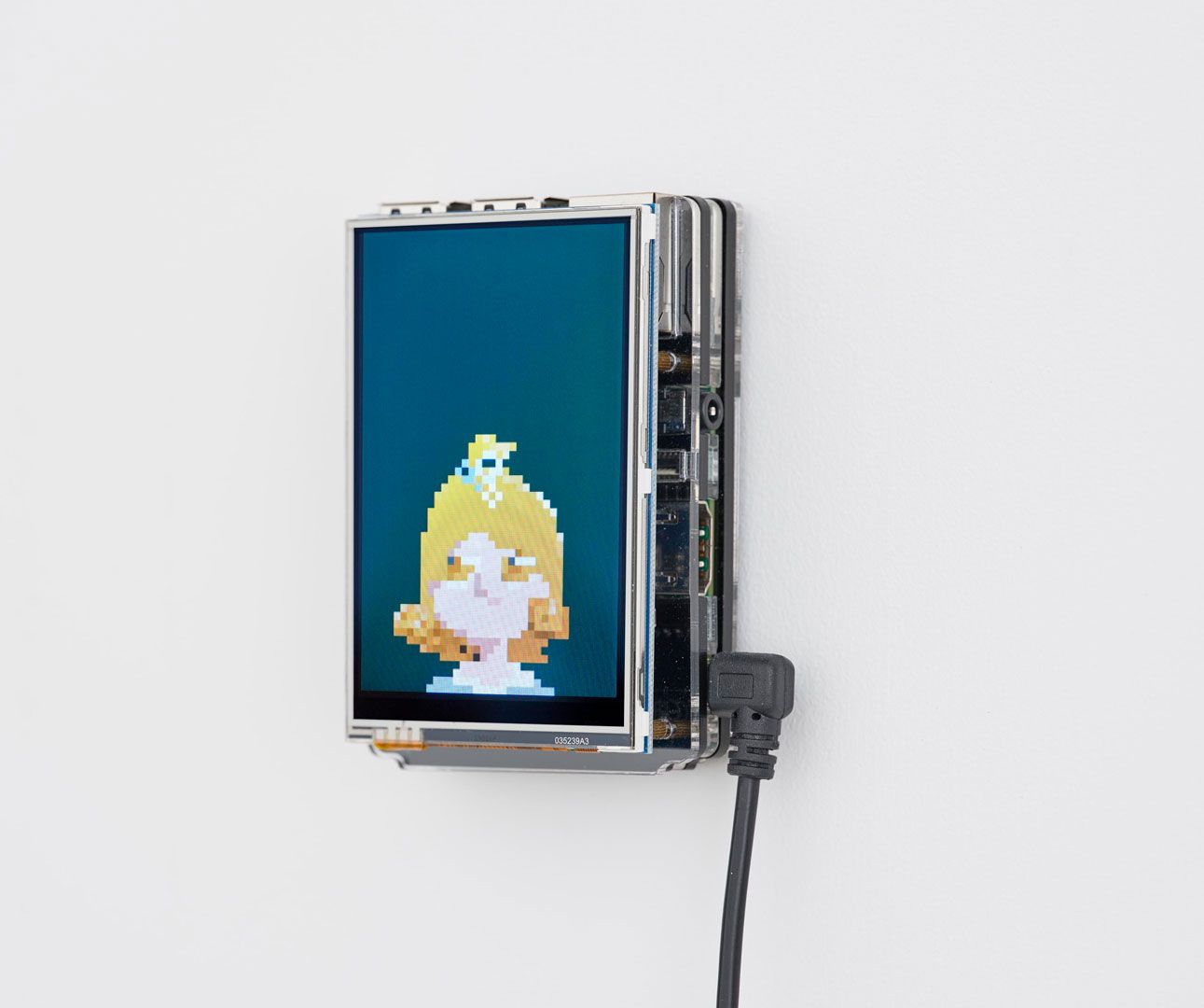 A view of a video installation by aaajiao, titled Avatar, dated 2017.