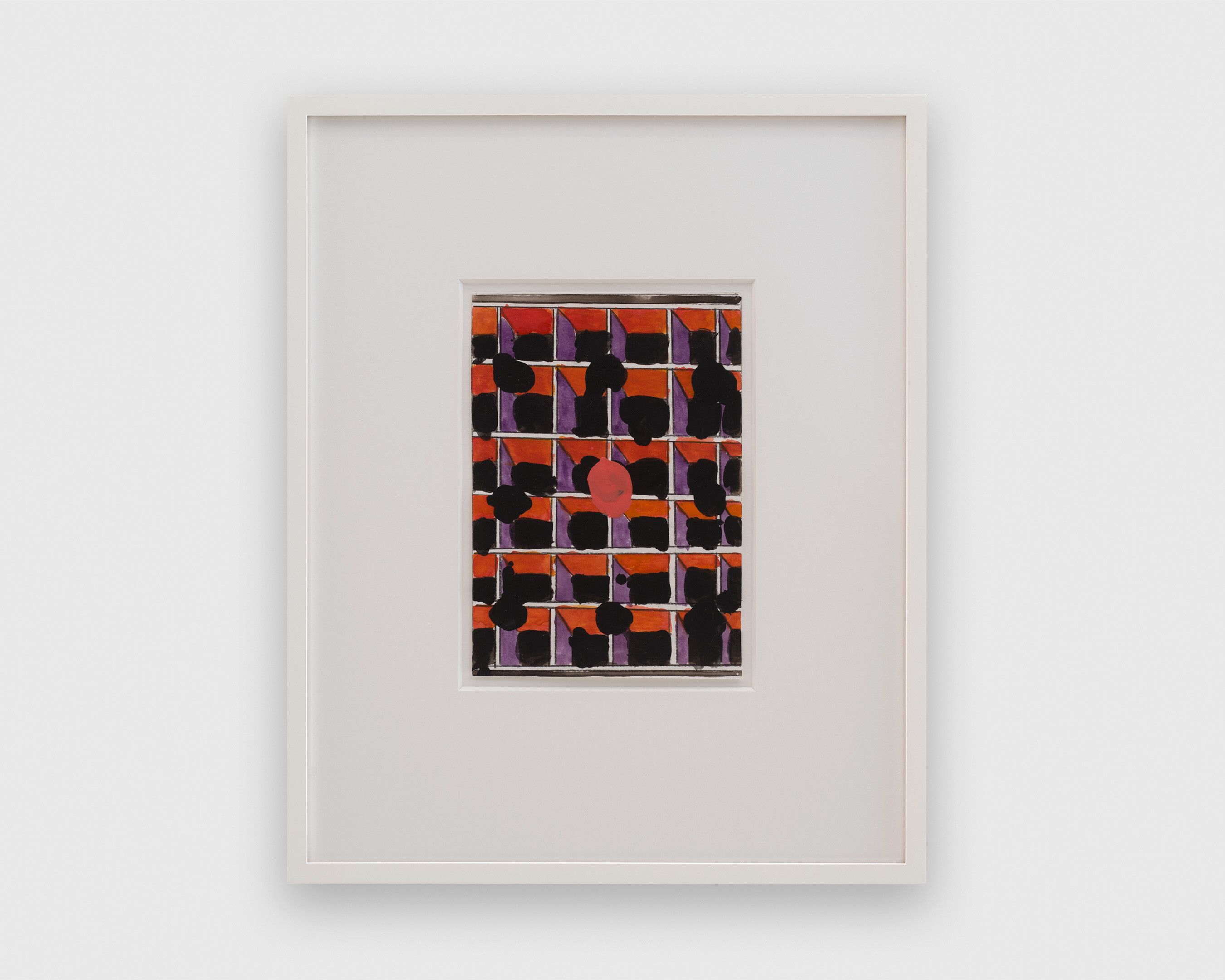 A watercolor, acrylic, and graphite work on paper by Matt Connors, titled Double Voided Panopticon (after Ponti), dated 2020.