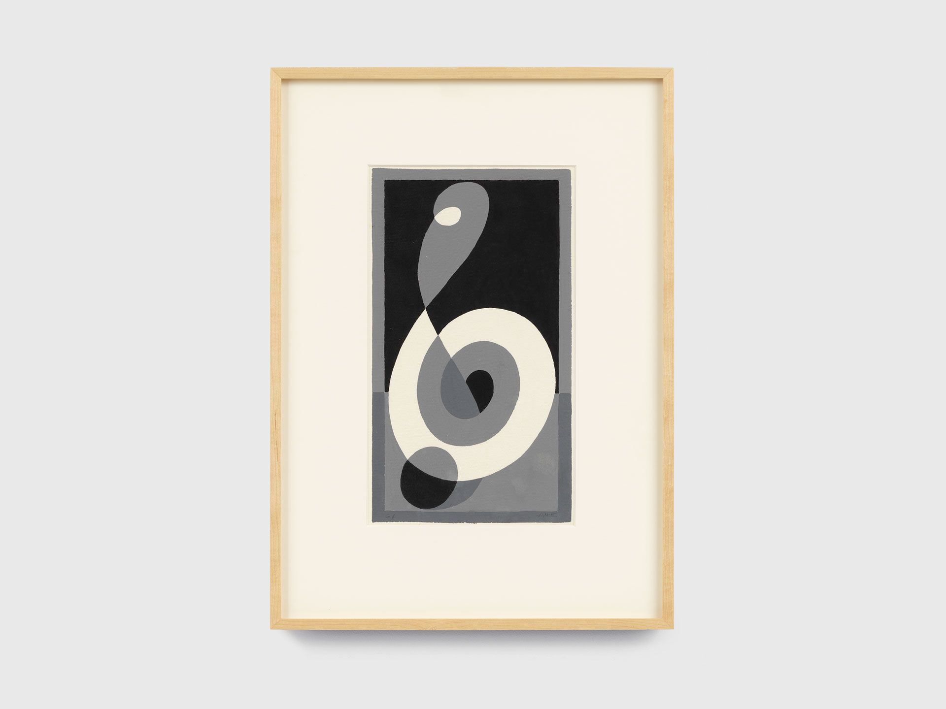 A gouache and graphite work on paper by Josef Albers, titled Treble Clef G b, dated 1932 to 1935.