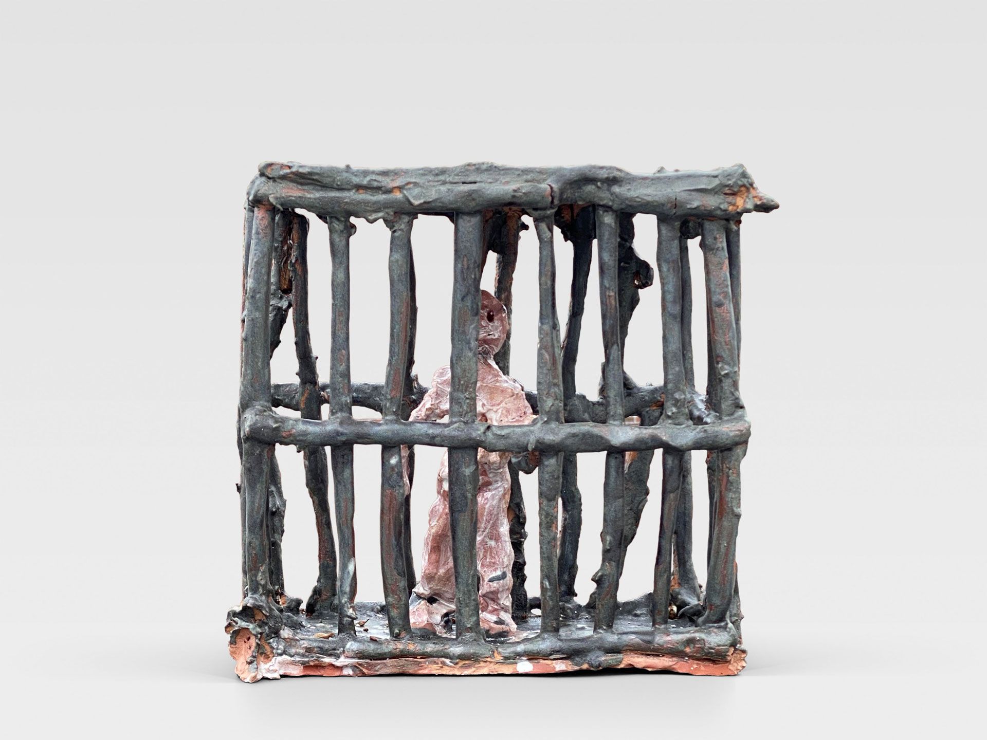 A sculpture by Josh Smith titled Prison, dated from 2014.