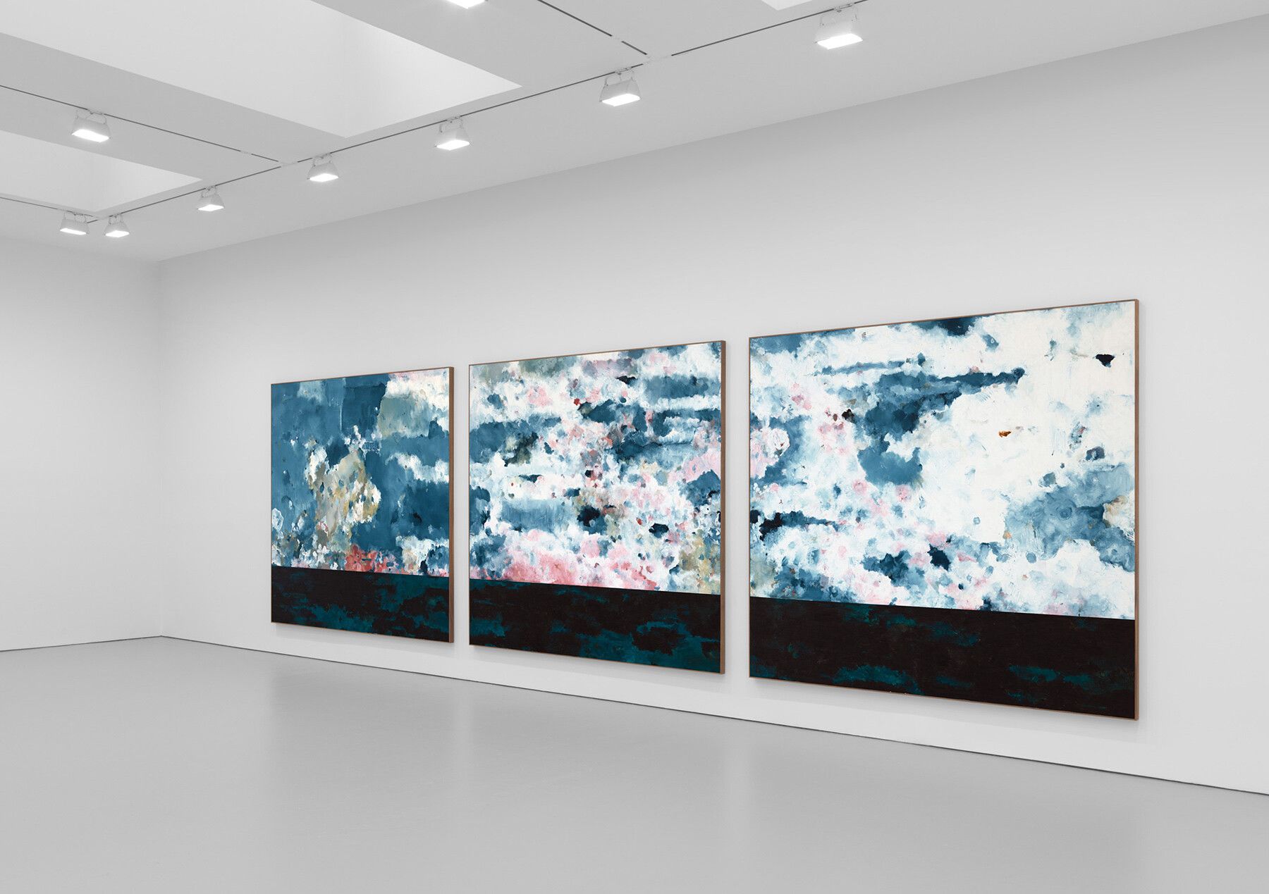 An installation view of a painting by Harold Ancart, titled The Sea, dated 2020.