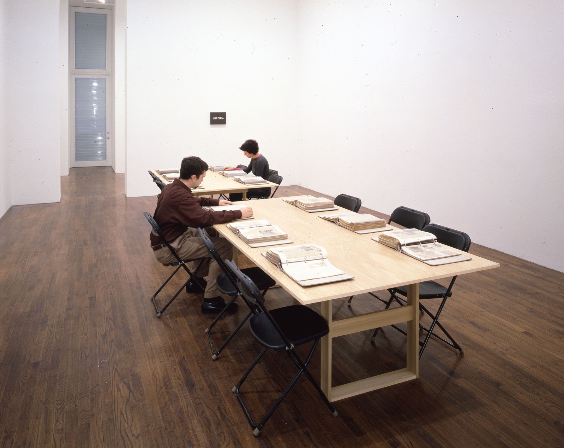 Installation view of the exhibition, On Kawara: I READ (1966‚Äì1995), dated 1999.