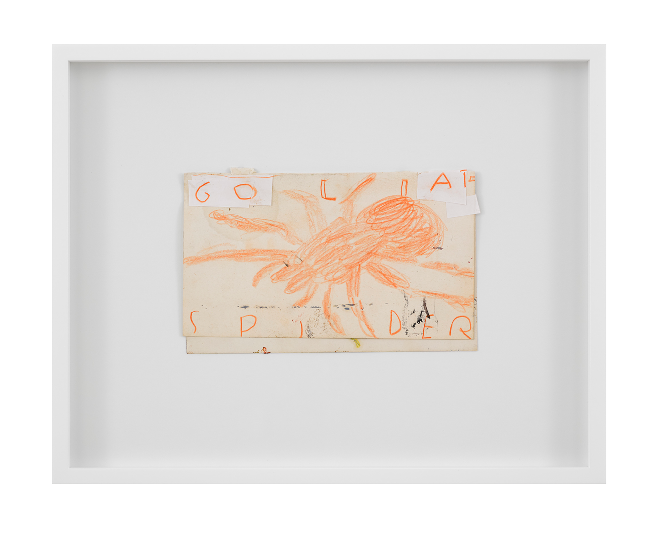 A work on paper by Rose Wylie, titled Orange Spider, dated 2019.