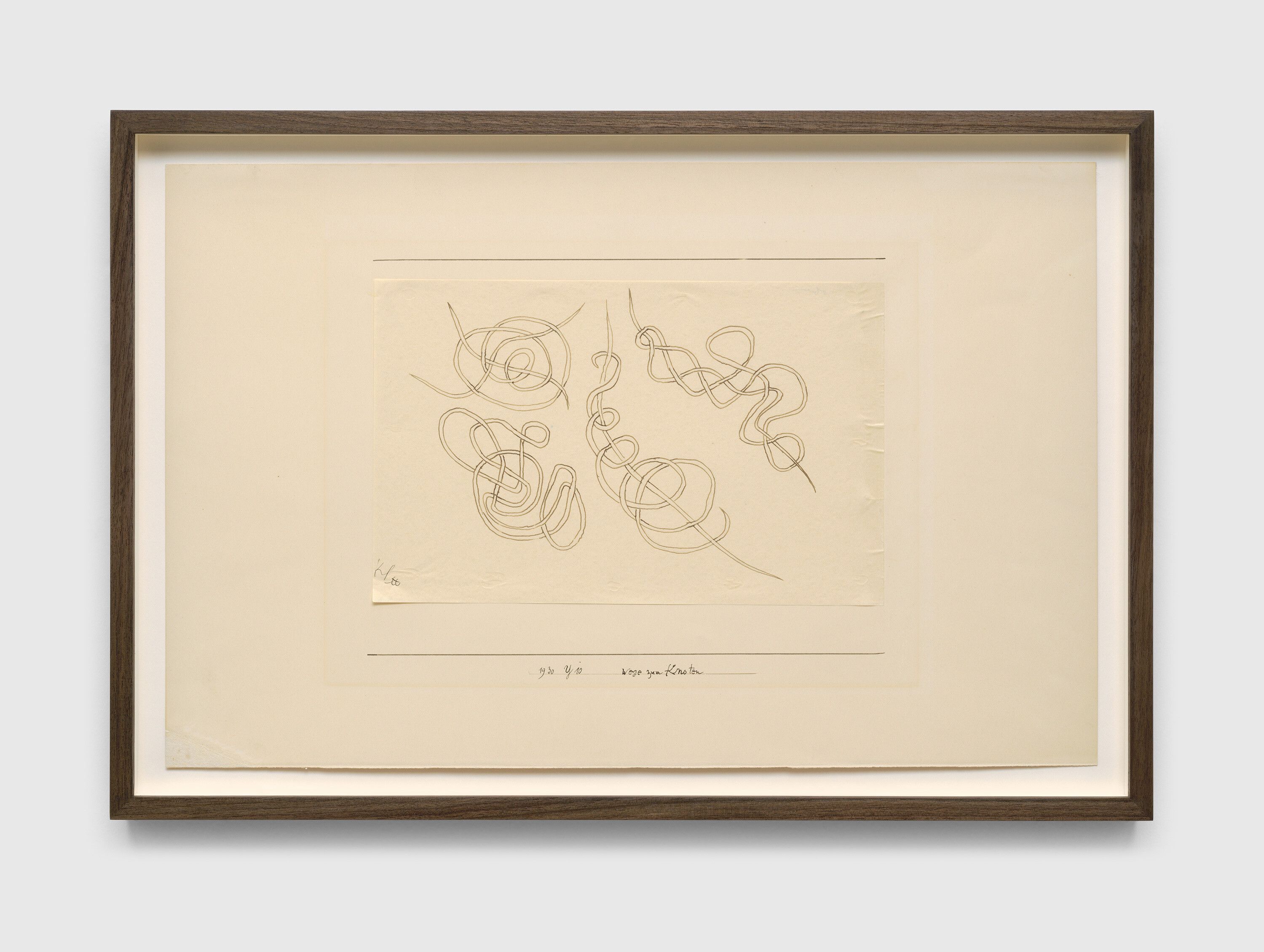 A work on paper by Paul Klee, titled Wege zum Knoten (Paths to the knot), dated 1930.