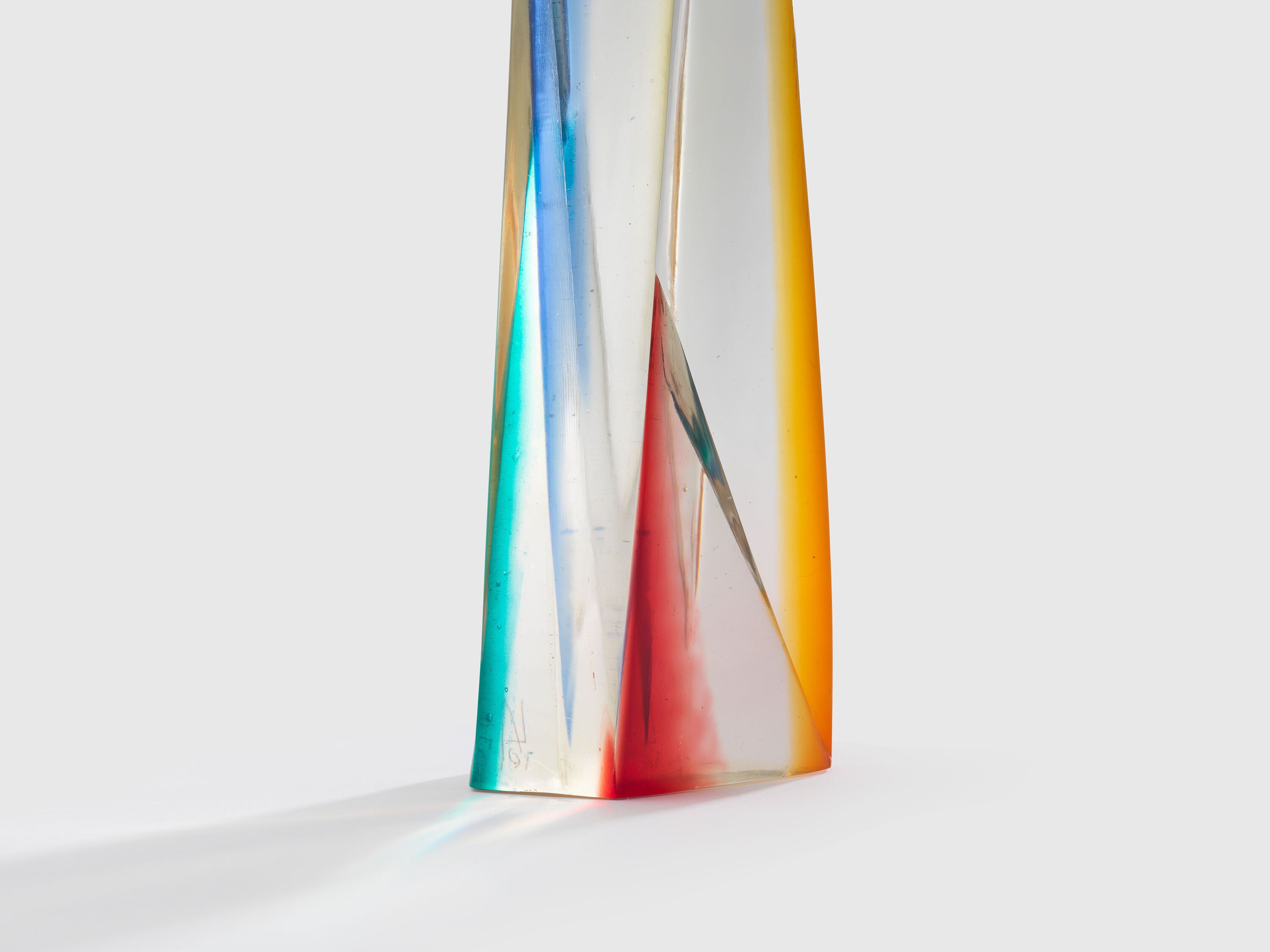A detail of a sculpture by Leo Amino, titled Refractional #229, dated 1987