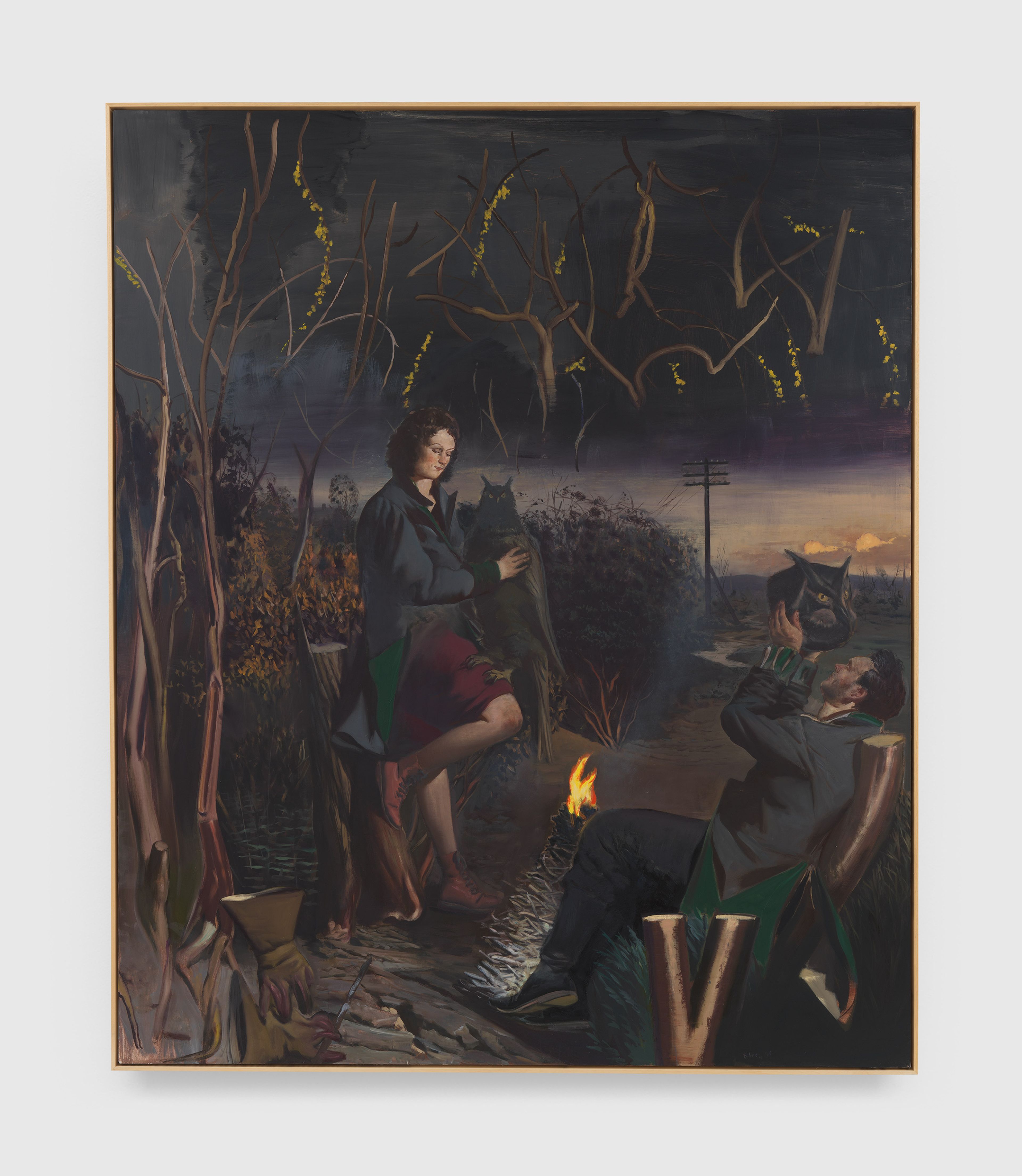 An oil painting on canvas by Neo Rauch, titled Aprilnacht, dated 2011.