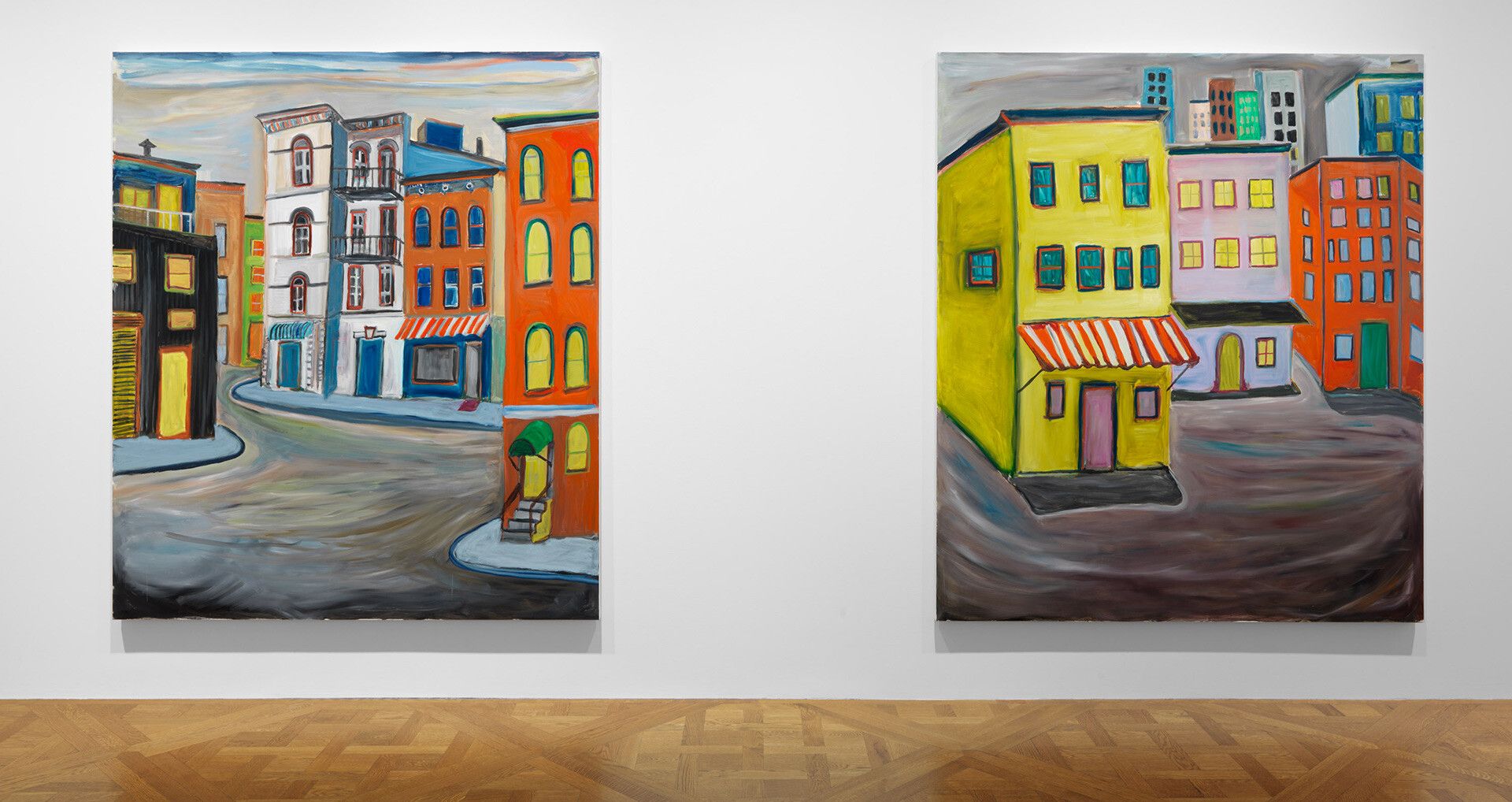 An installation view of the exhibition Josh Smith: Spectre at David Zwirner, New York, in 2020.
