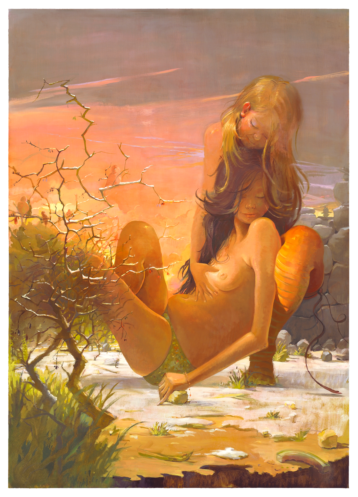A painting by Lisa Yuskavage, titled Drag, dated 2007.