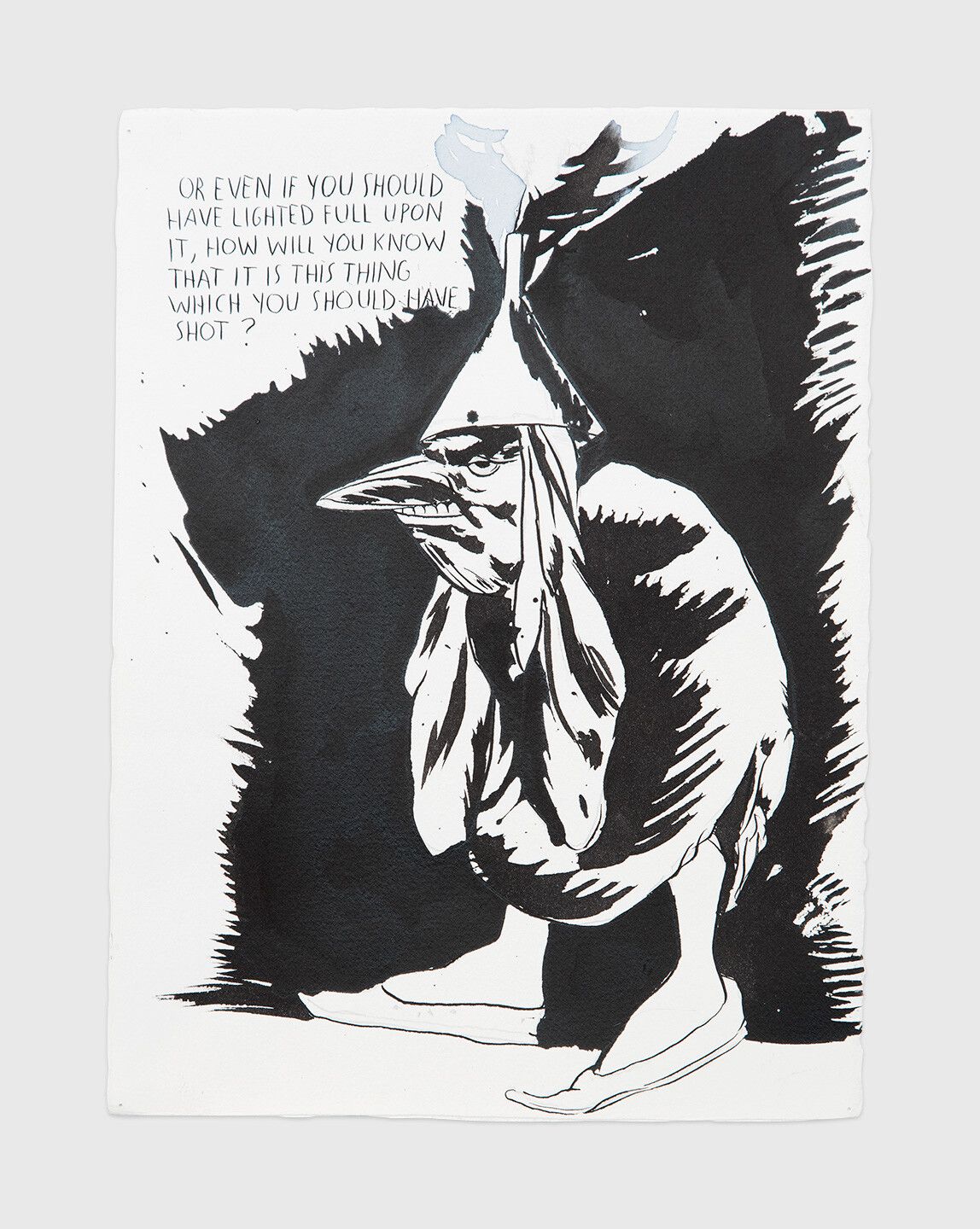 An ink drawing by Raymond Pettibon titled No Title (Or even if...), dated 1998