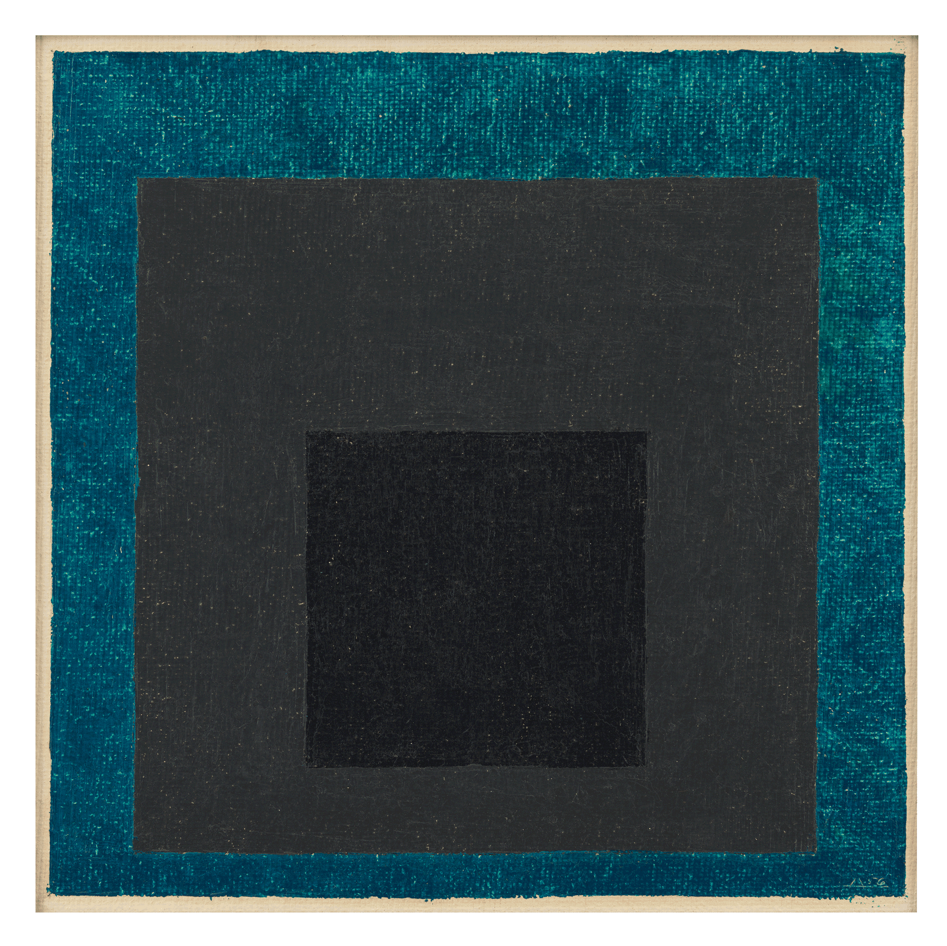 A painting by Josef Albers, titled Homage to the Square, dated 1956.