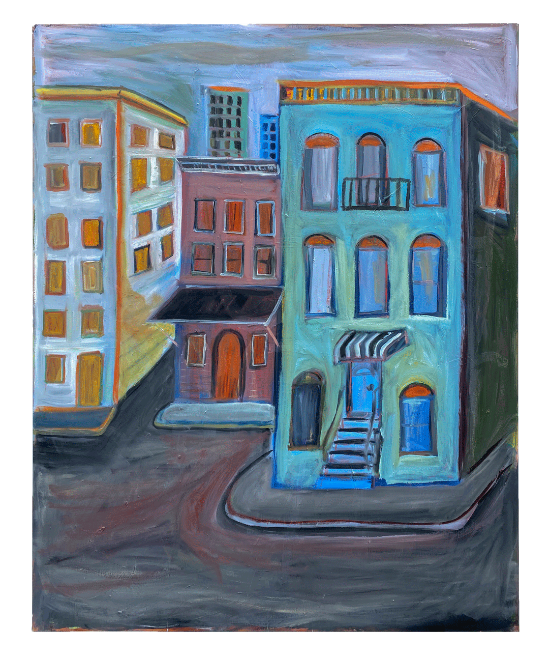 An untitled painting by Josh Smith, dated 2020.