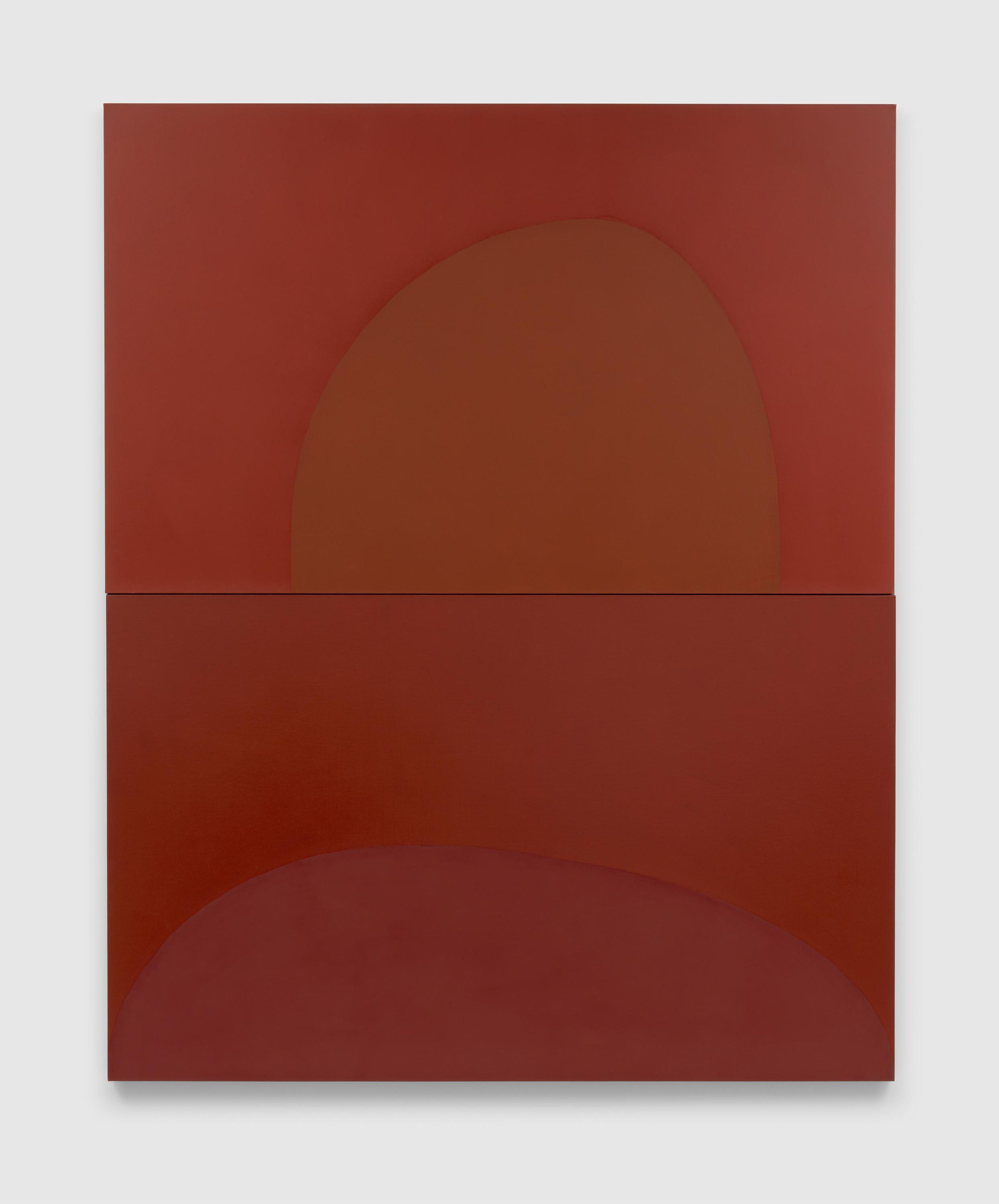 A painting by Suzan Frecon, titled embodiment of red version 14, dated 2023.