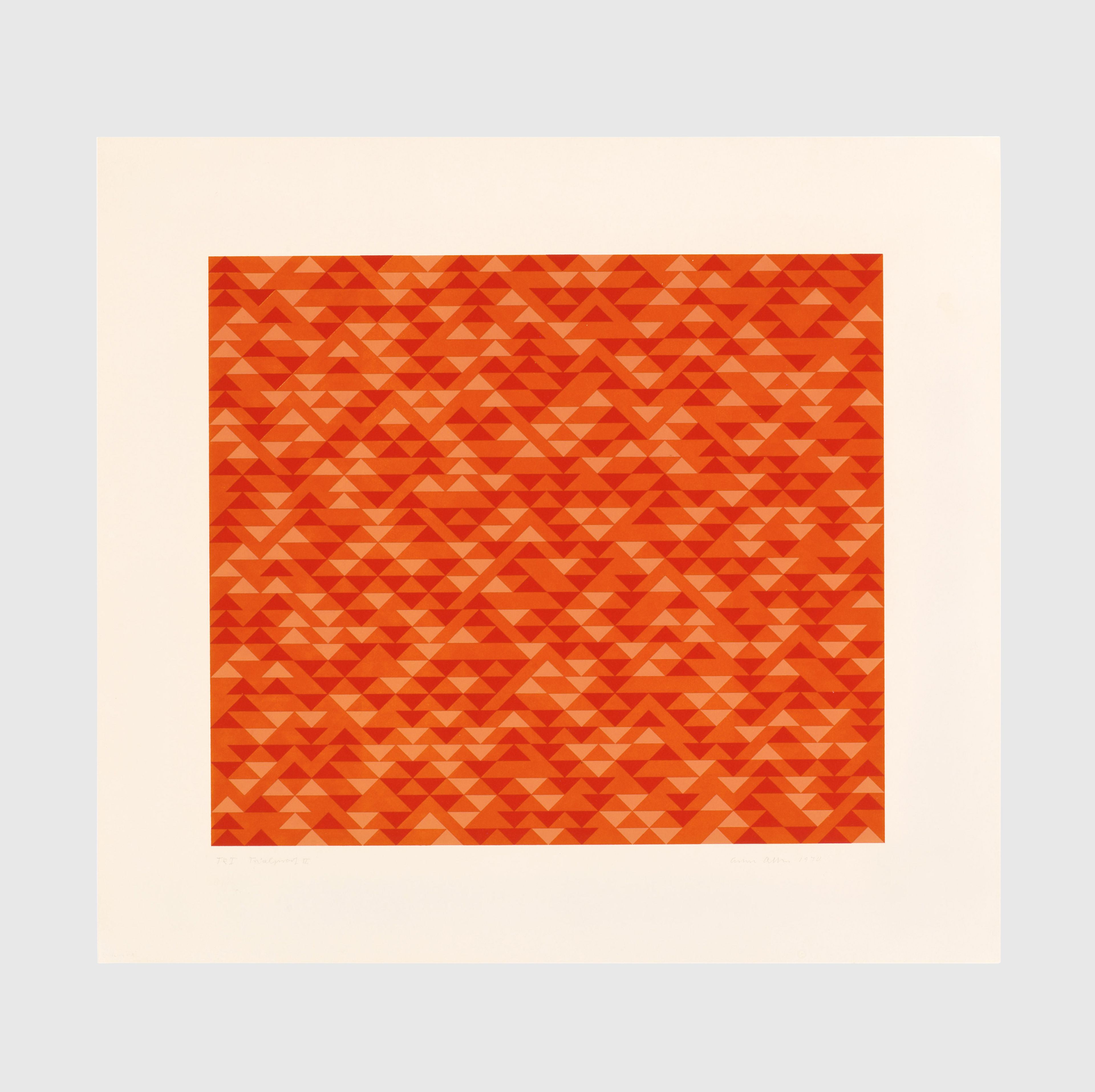 A print by Anni Albers, titled TR I, dated 1970.